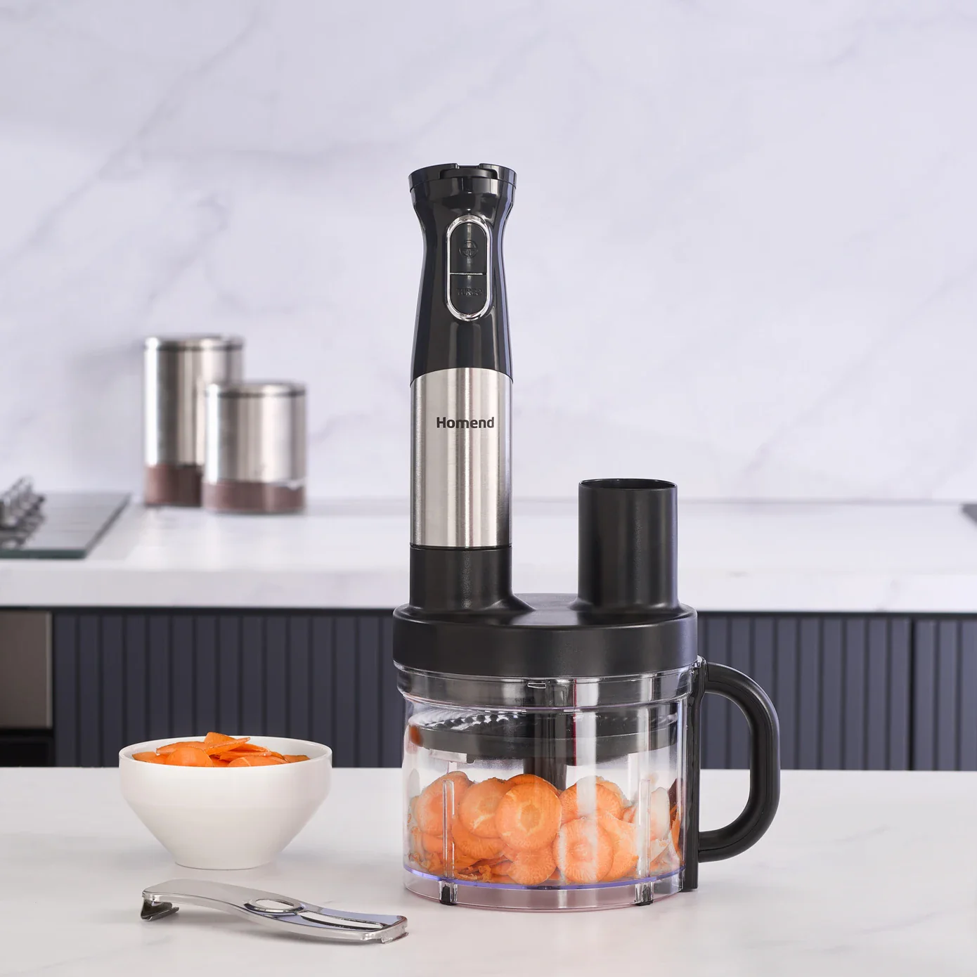 Homend Functionall 2848UK Multi-Attachment Stainless Steel Food Processor, 1500W, 1000ml, Inox - Image 3