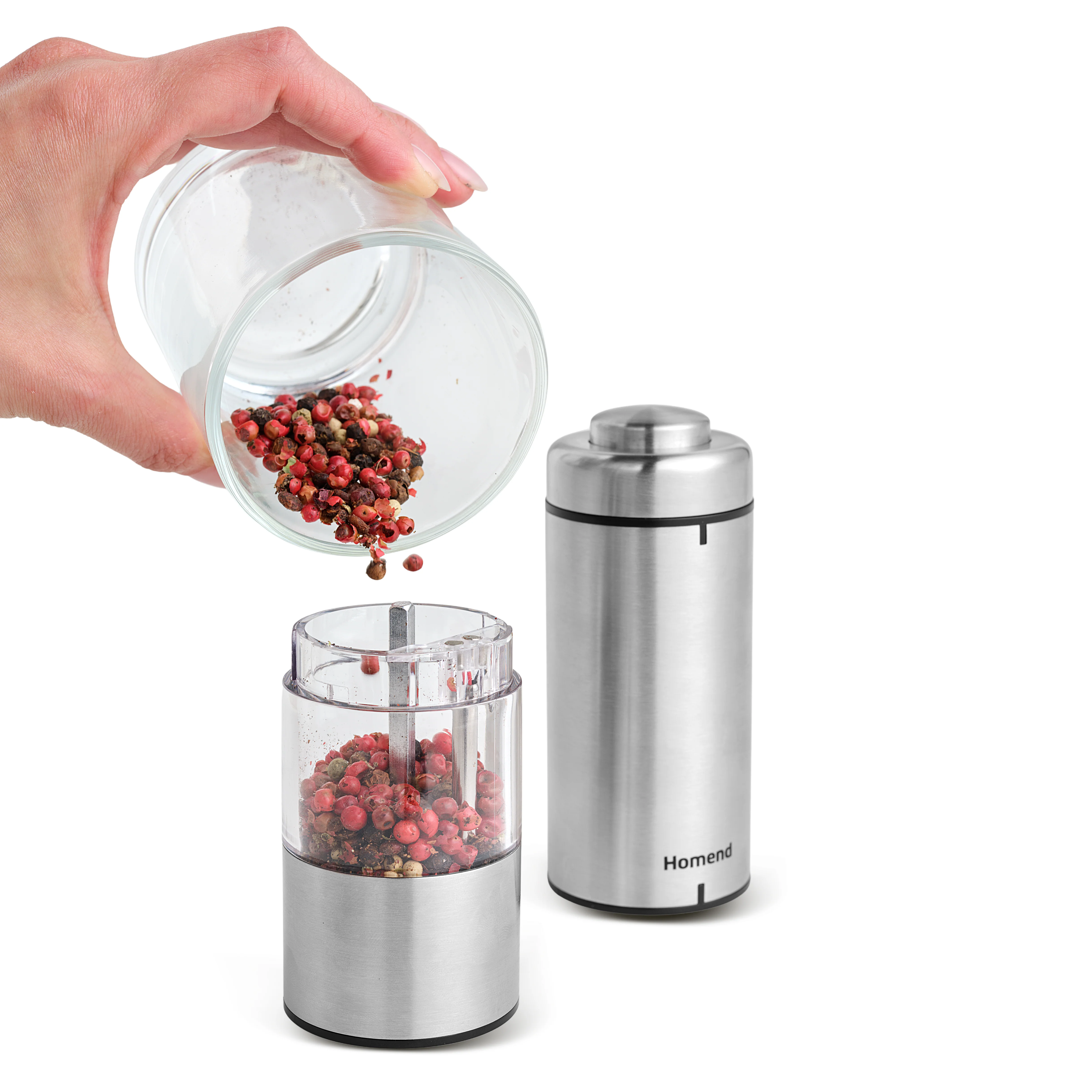 Homend Grindgo 6005UK Electric Salt & Pepper Grinder, Grey - Image 3