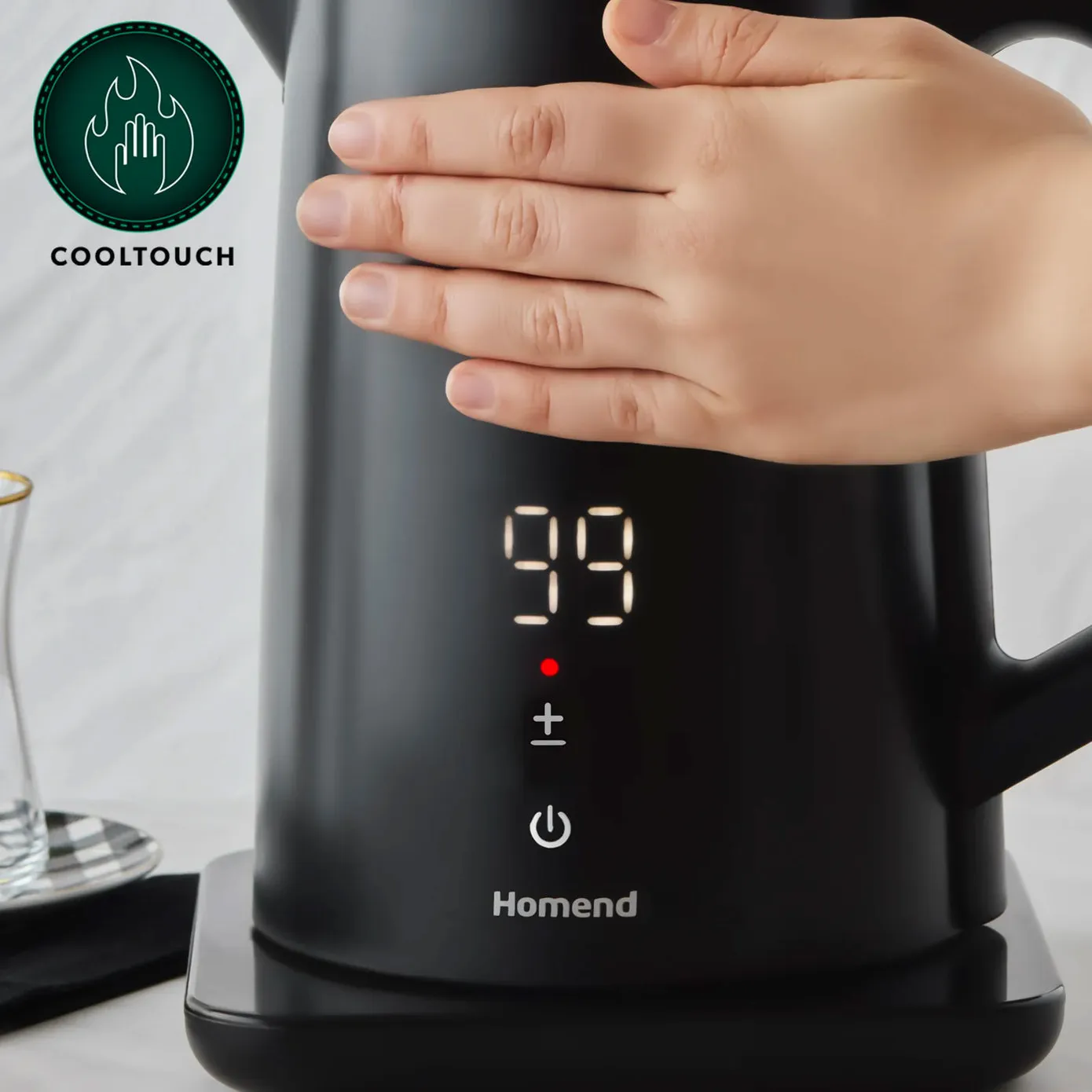 Homend Smart Heatrow 1616UK Touchscreen, Double Layered, Stainless Steel, Silent Cool Touch, XL Kettle accessible via Wi-Fi - Image 2
