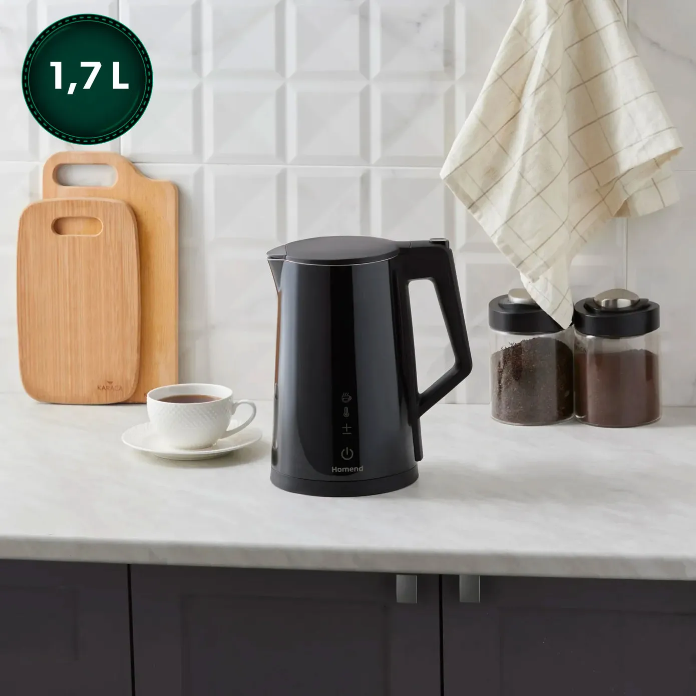 Homend Smart Heatrow 1616UK Touchscreen, Double Layered, Stainless Steel, Silent Cool Touch, XL Kettle accessible via Wi-Fi - Image 3