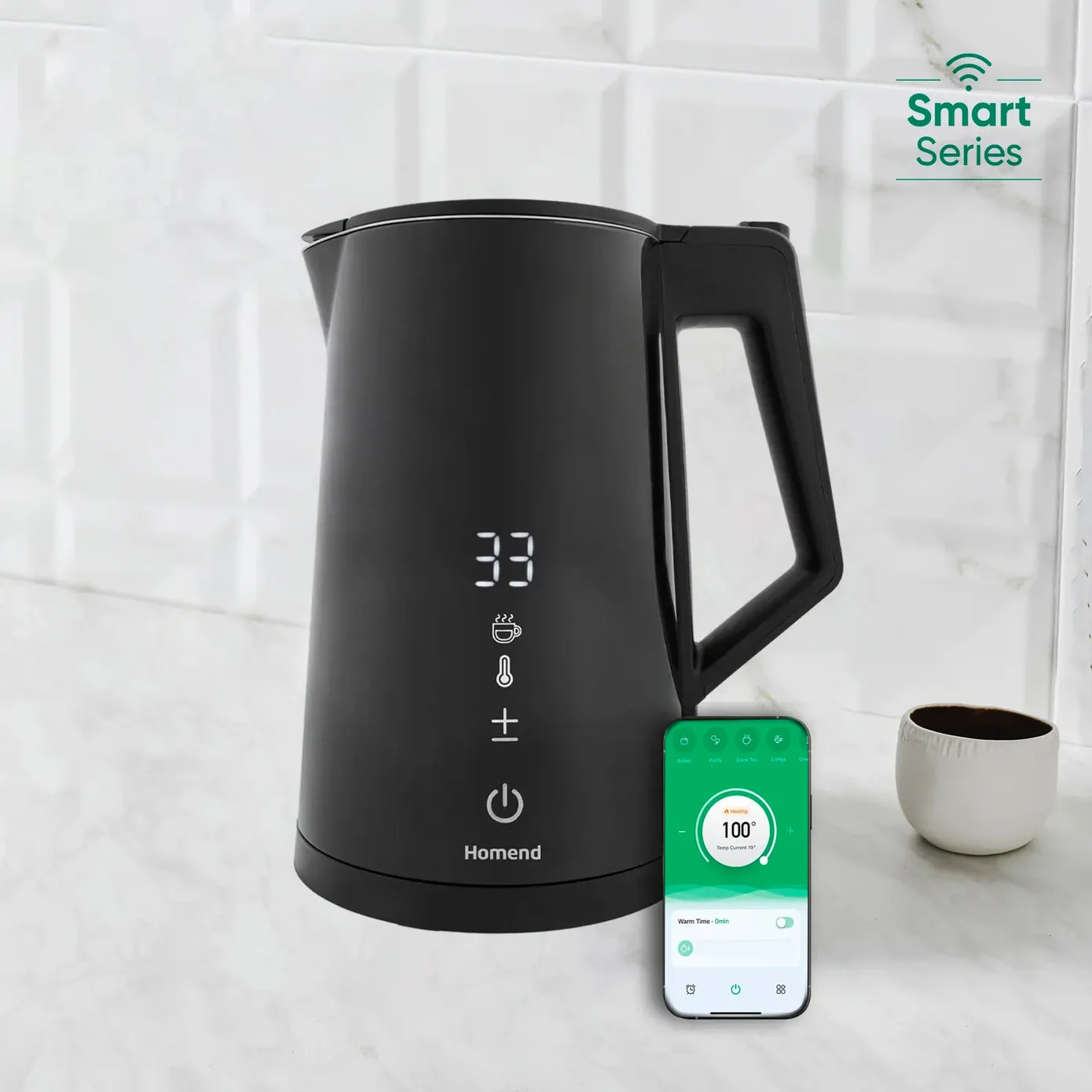 Homend Smart Heatrow 1616UK Touchscreen, Double Layered, Stainless Steel, Silent Cool Touch, XL Kettle accessible via Wi-Fi - Image 5