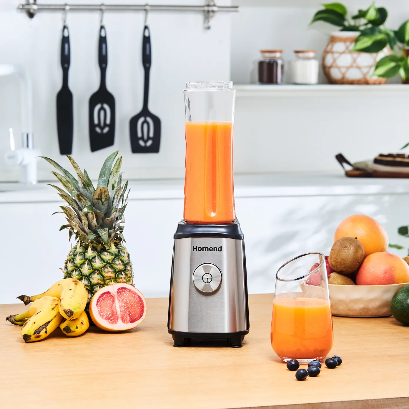 Homend Mixfresh 7010UK Dishwasher Safe, Stainless Steel Blender & Smoothie Maker, Two 600ML BPA Free Portable Bottles, Inox Black - Image 4