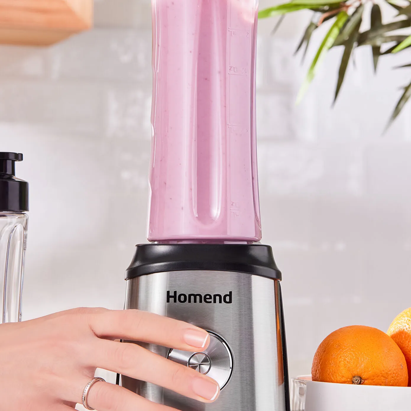 Homend Mixfresh 7010UK Dishwasher Safe, Stainless Steel Blender & Smoothie Maker, Two 600ML BPA Free Portable Bottles, Inox Black - Image 5