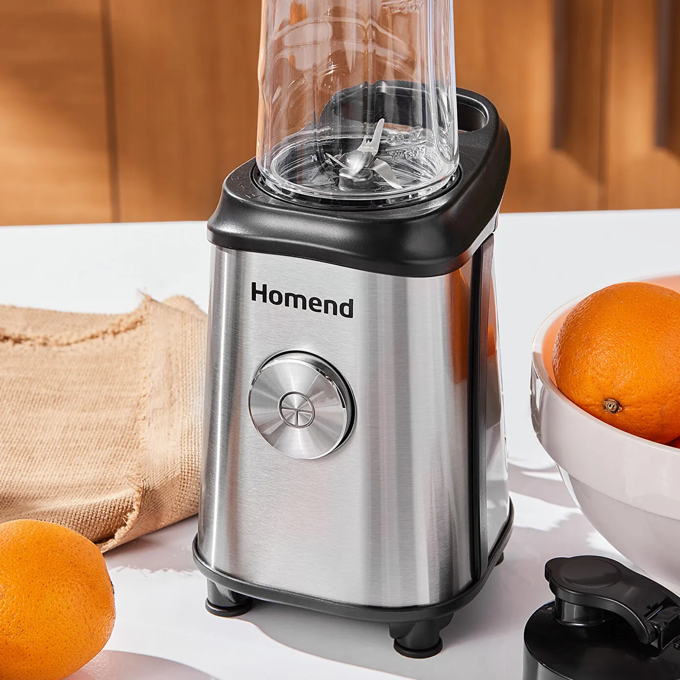 Homend Mixfresh 7010UK Dishwasher Safe, Stainless Steel Blender & Smoothie Maker, Two 600ML BPA Free Portable Bottles, Inox Black - Image 6