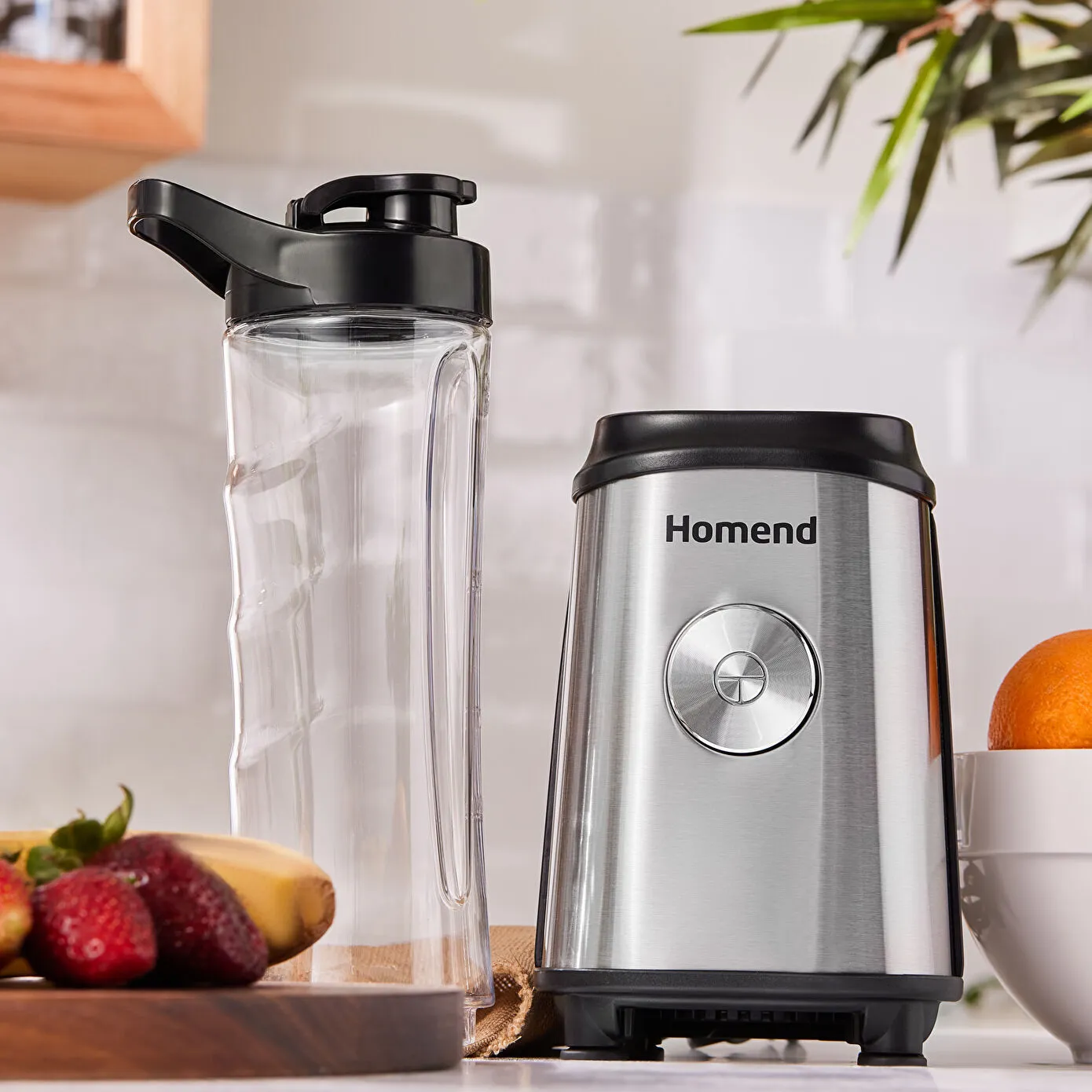 Homend Mixfresh 7010UK Dishwasher Safe, Stainless Steel Blender & Smoothie Maker, Two 600ML BPA Free Portable Bottles, Inox Black - Image 7