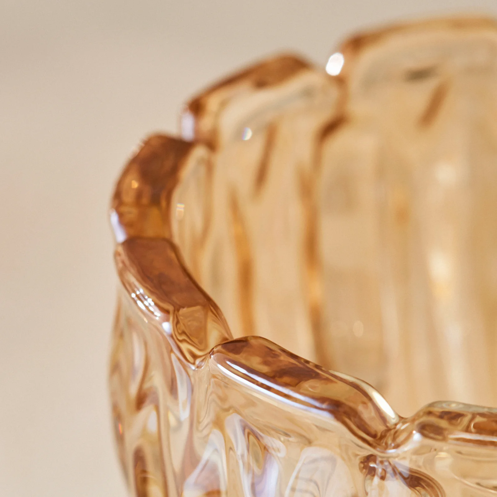 Karaca Jerry Glass Turkish Delight Bowl, Amber - Image 3