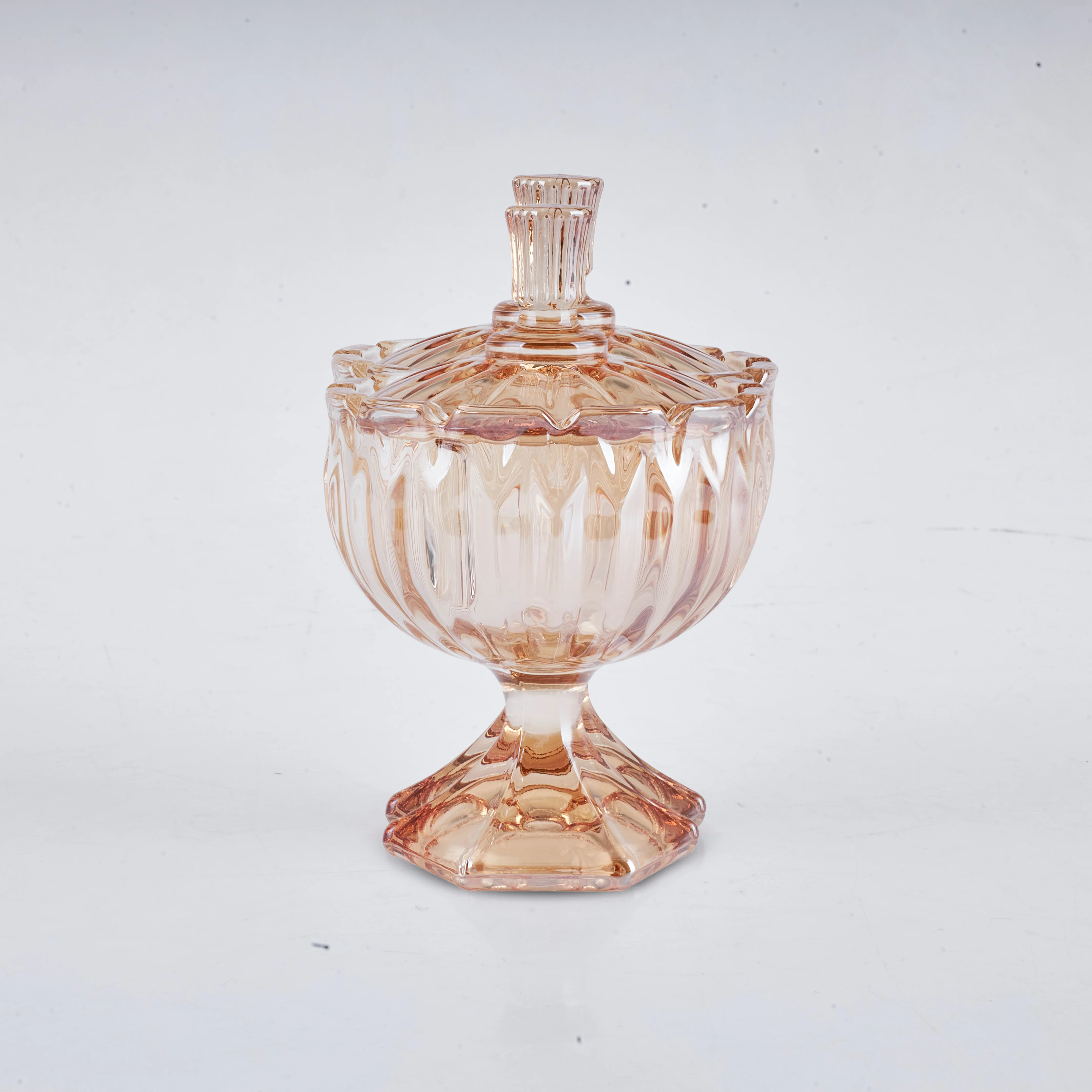 Karaca Jerry Glass Turkish Delight Bowl, Amber - Image 6