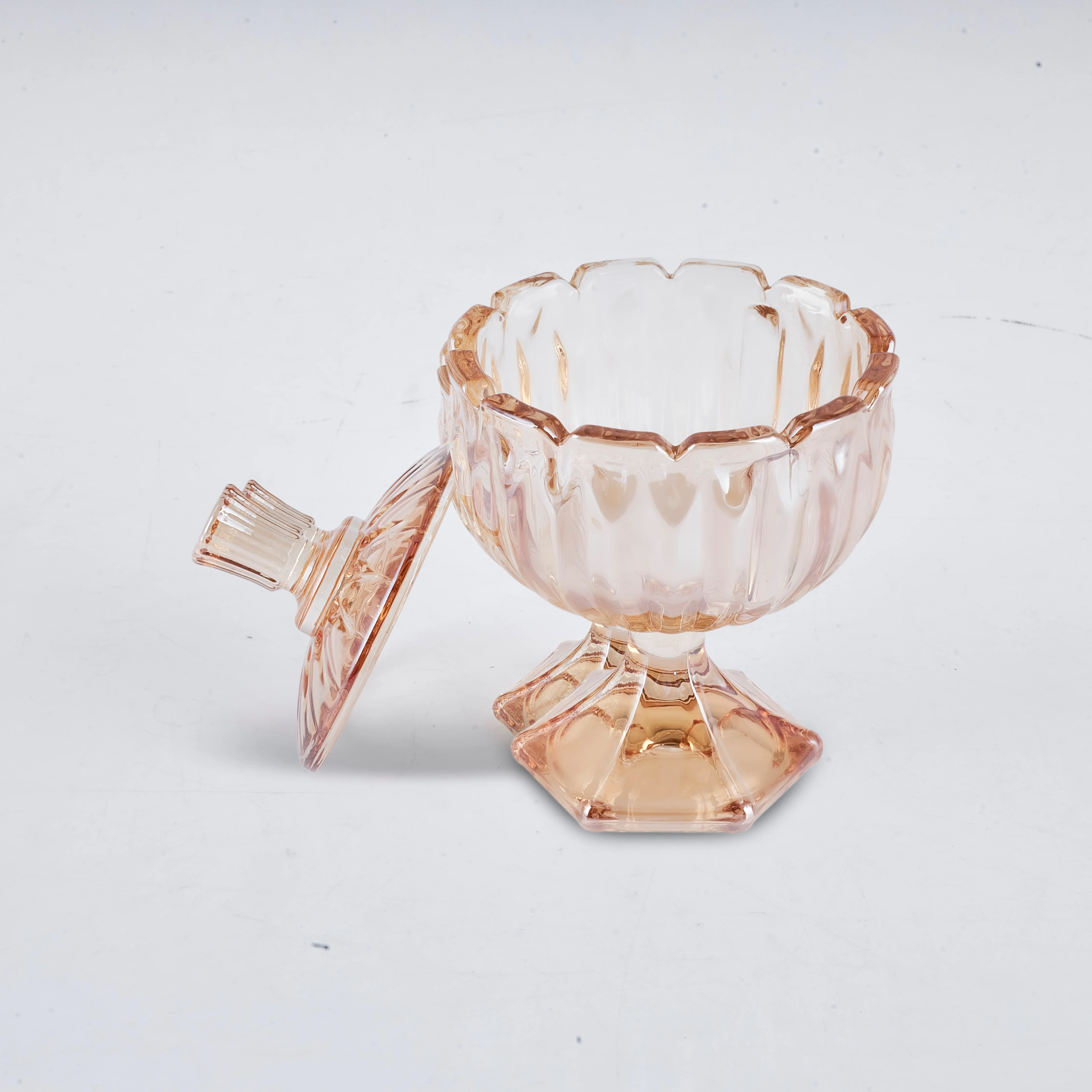 Karaca Jerry Glass Turkish Delight Bowl, Amber - Image 7