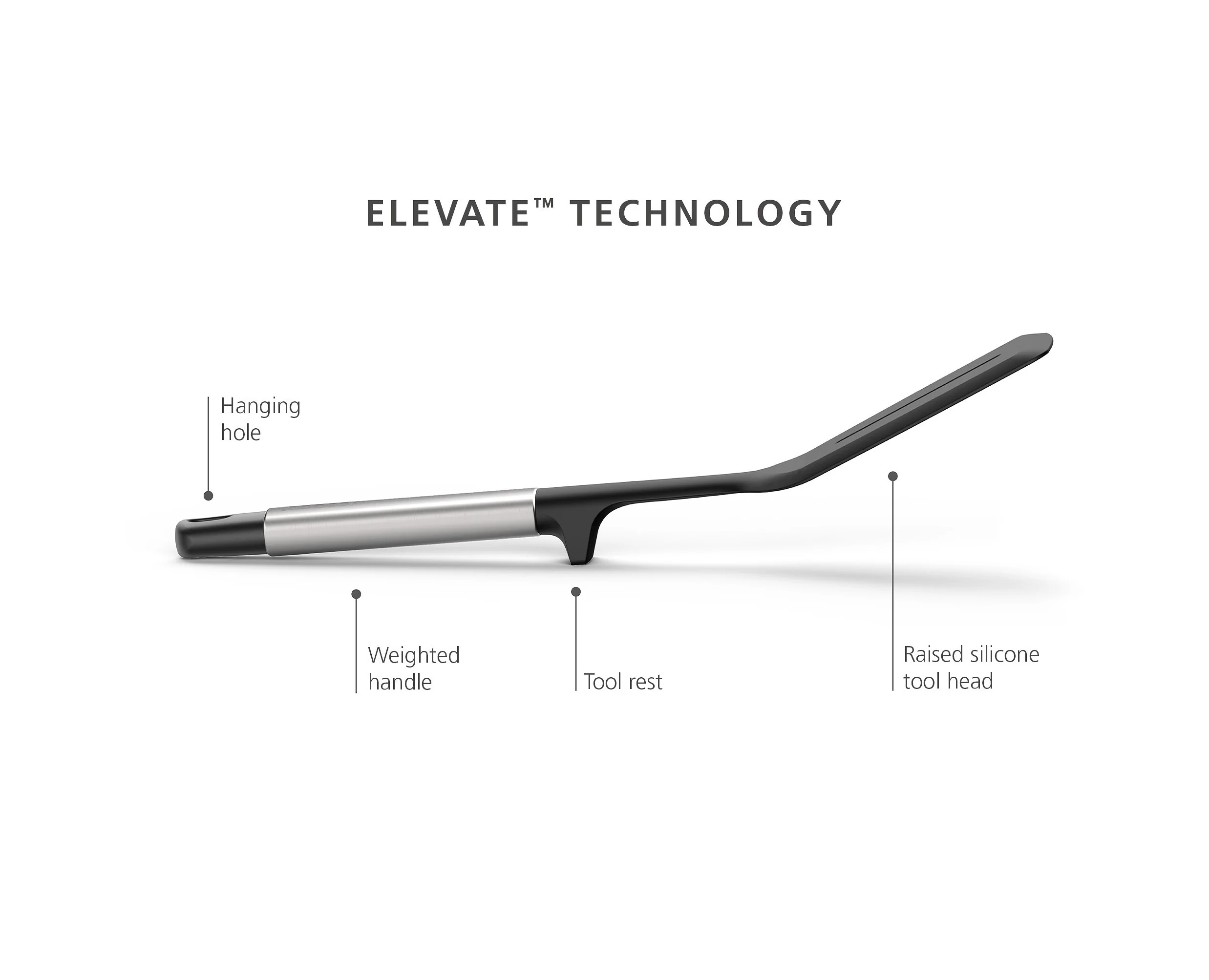Joseph Joseph Elevate Stainless Steel Silicone Slotted Turner, Black Grey - Image 8