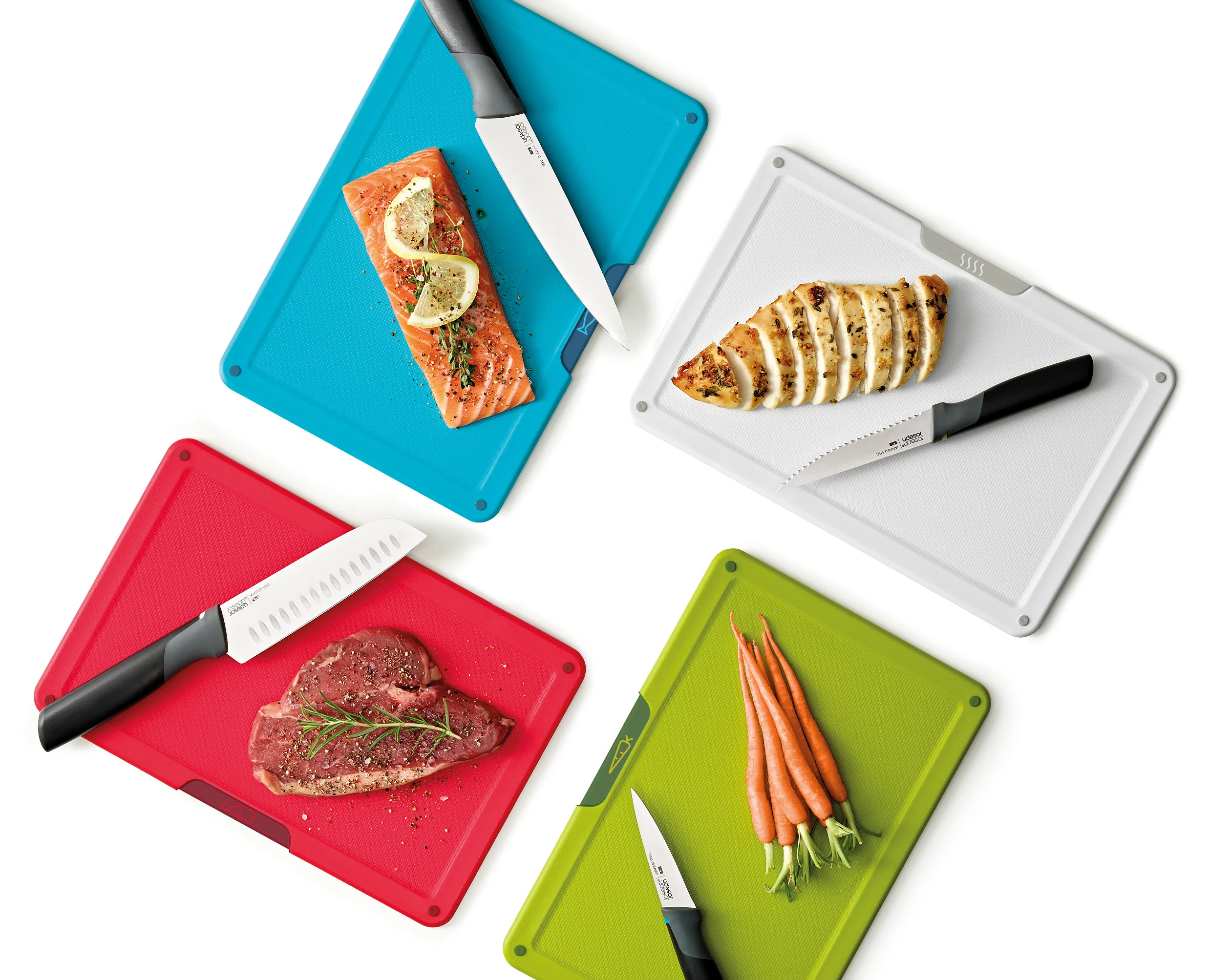 Joseph Joseph Folio Icon Plus 8 Piece Knife and Chopping Board Set, Multicolour - Image 9