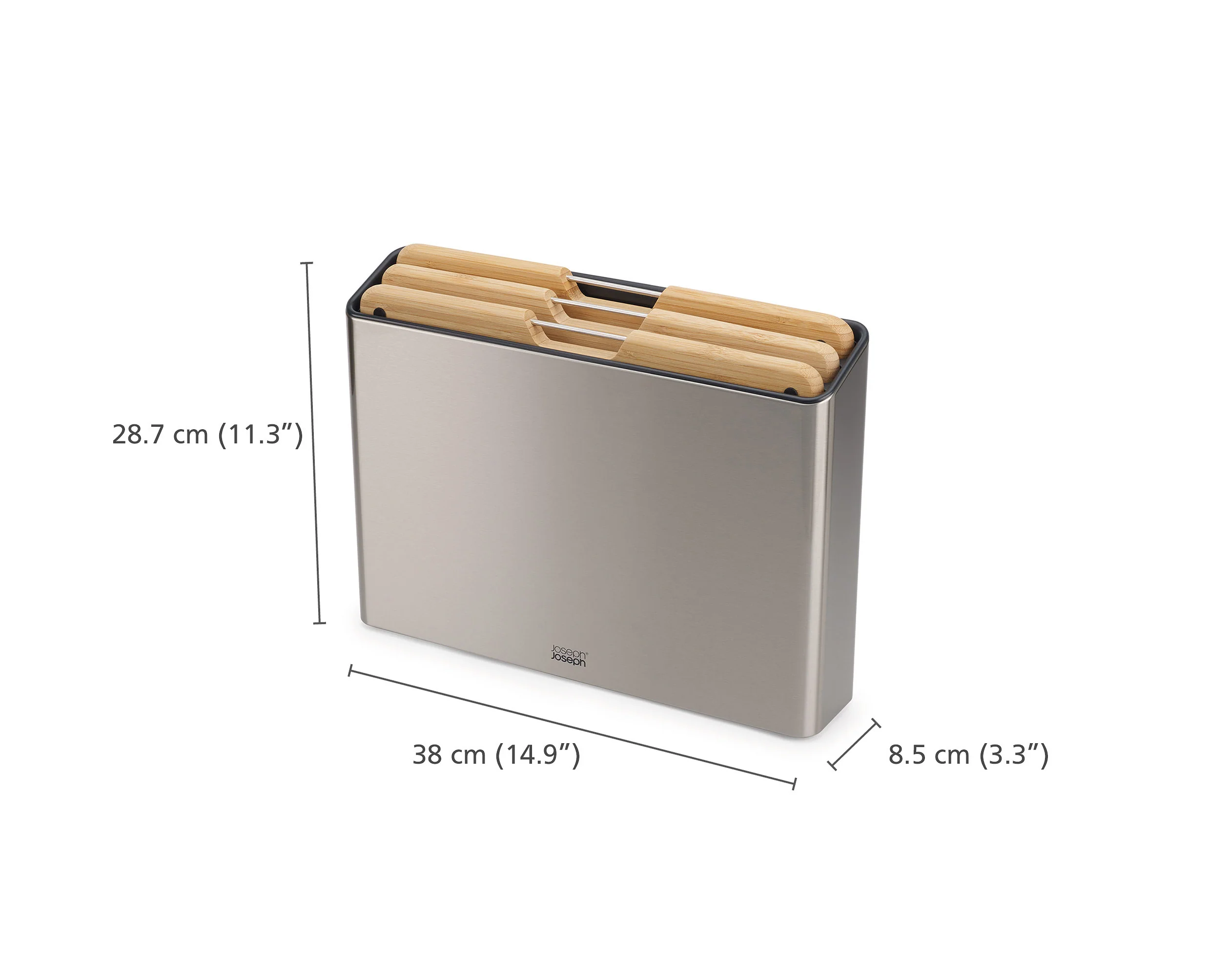 Joseph Joseph Folio Steel Bamboo 3 Piece Chopping Board Set, Grey - Image 12