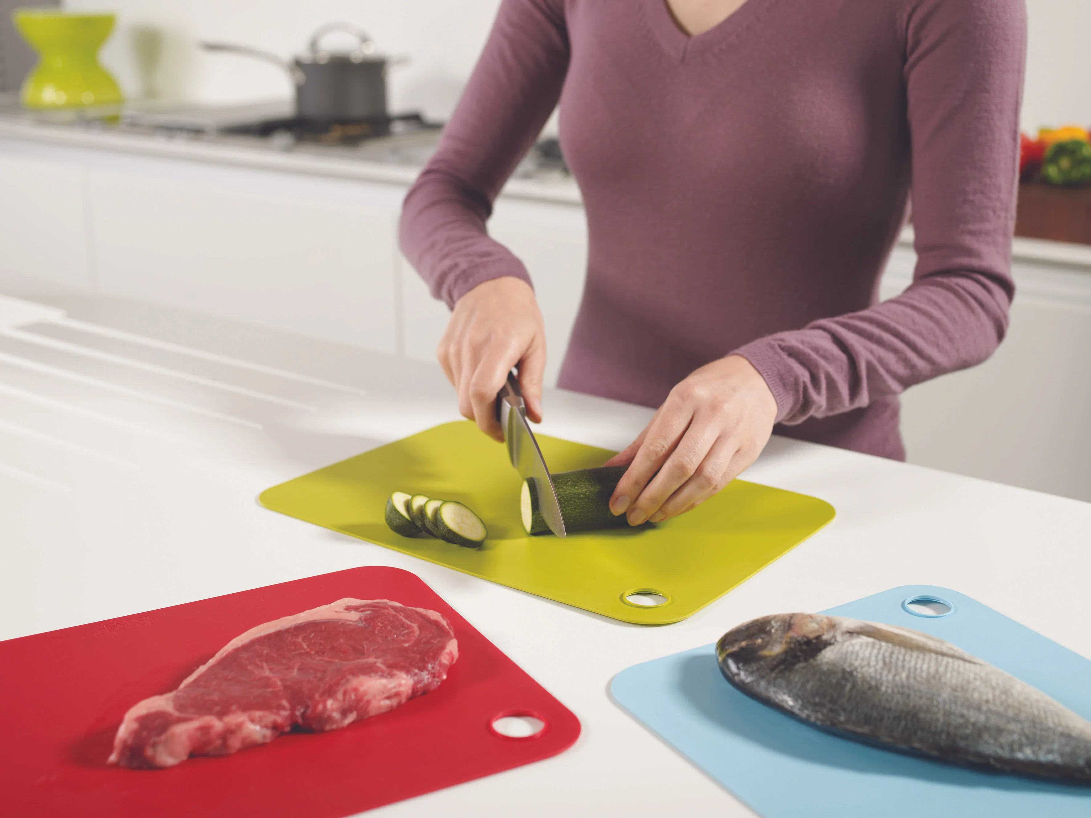 Joseph Joseph Pop 3 Piece Chopping Mat Set, Multicolour - Image 2