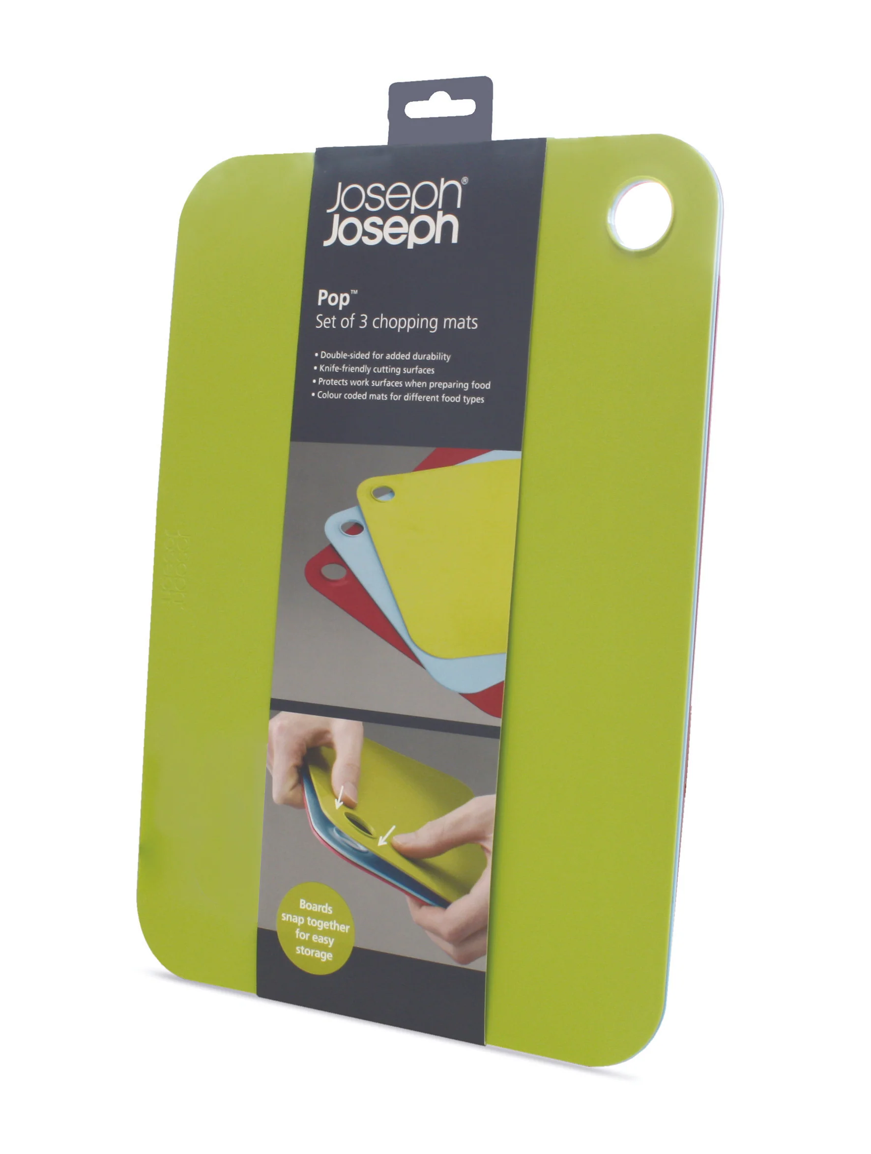 Joseph Joseph Pop 3 Piece Chopping Mat Set, Multicolour - Image 3