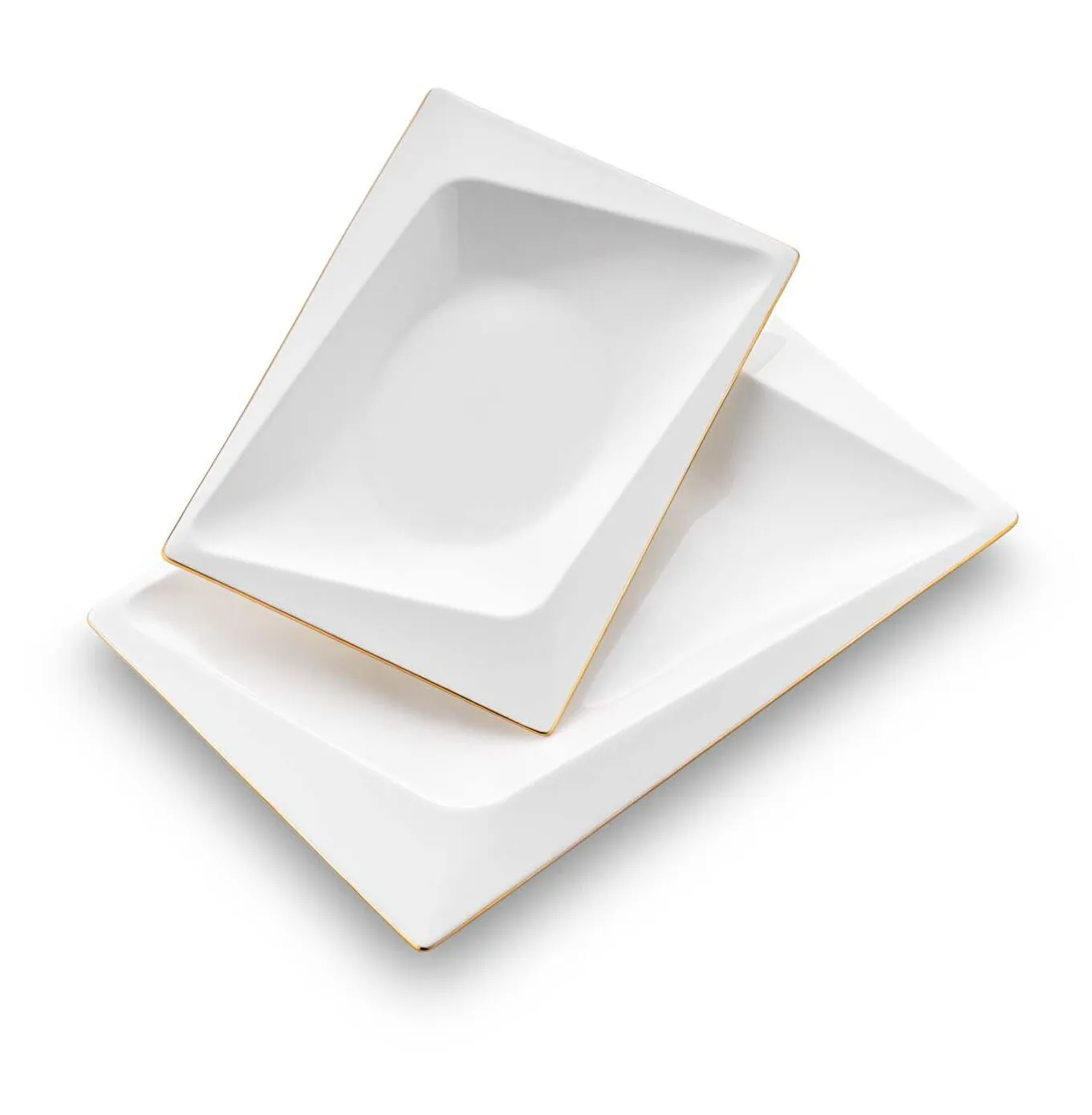 Jumbo Bone China Fold 58-Piece Dinner Set for 12 People, Gold - Image 13