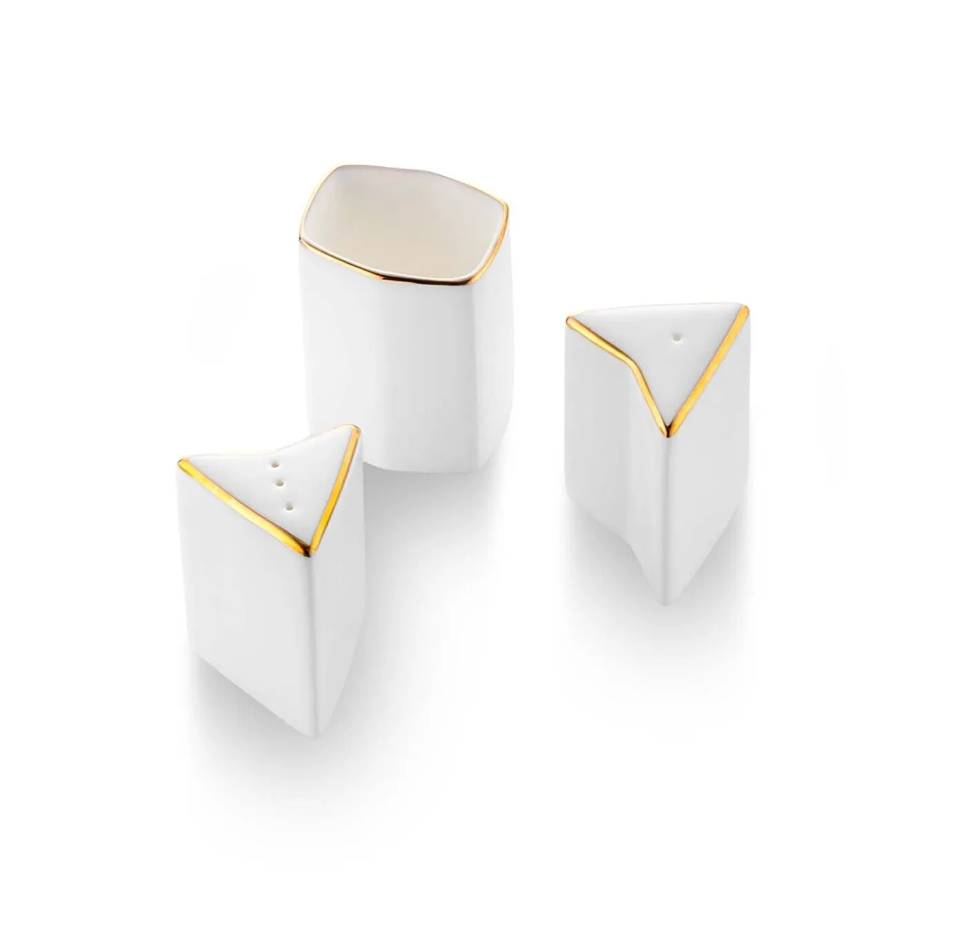 Jumbo Bone China Fold 58-Piece Dinner Set for 12 People, Gold - Image 15