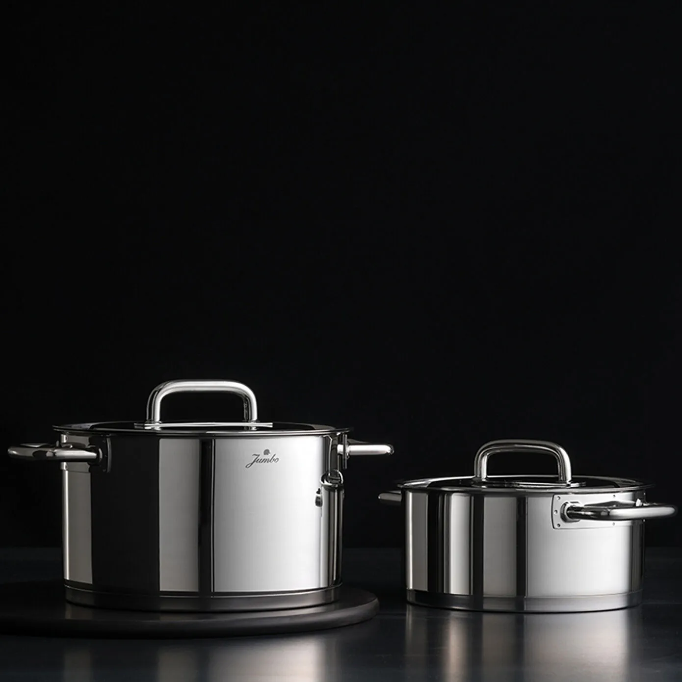 Jumbo Metalix 8-Piece Stainless Steel Induction Cookware Set, Silver - Image 2