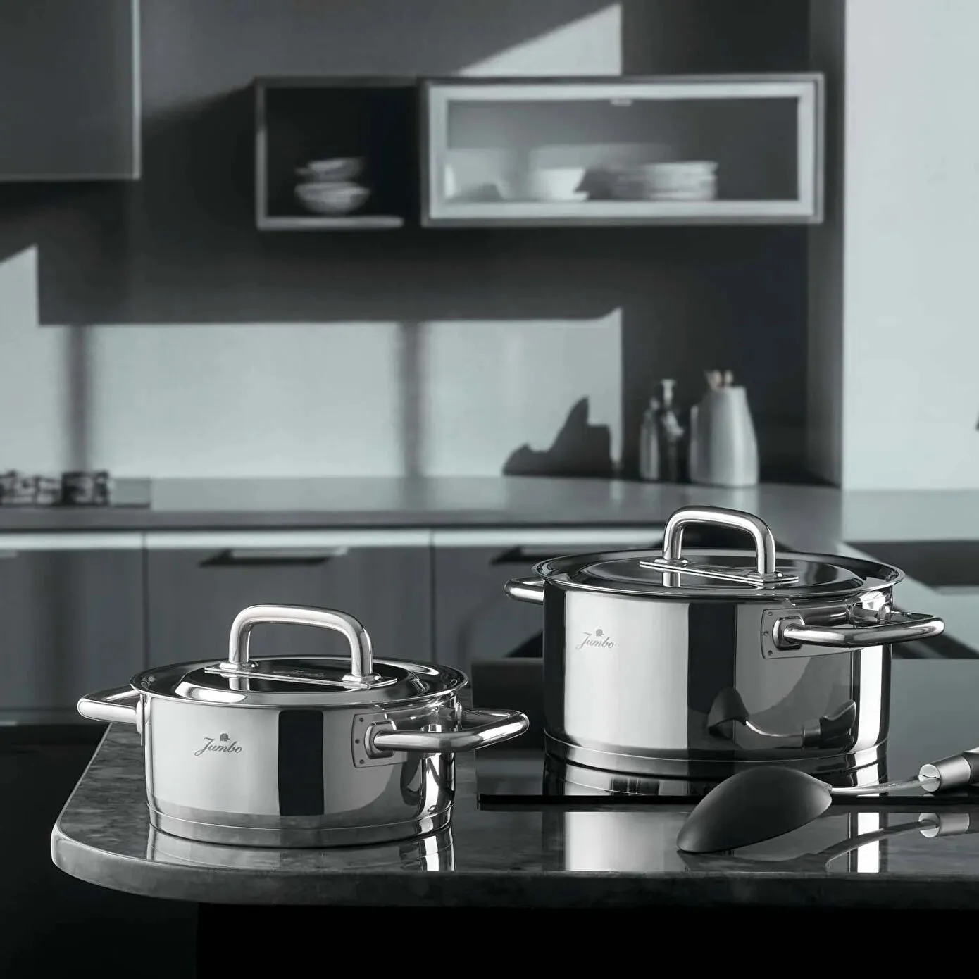 Jumbo Metalix 8-Piece Stainless Steel Induction Cookware Set, Silver - Image 4