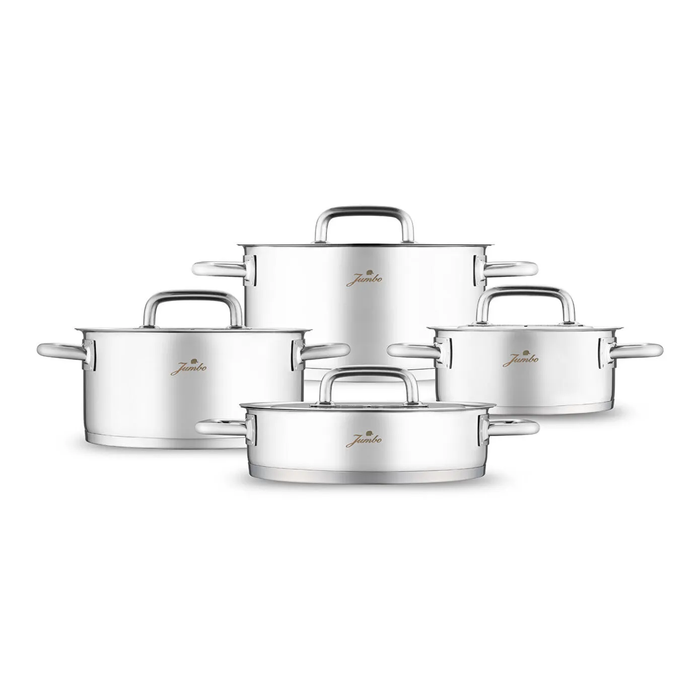 Jumbo Metalix 8-Piece Stainless Steel Induction Cookware Set, Silver - Image 8