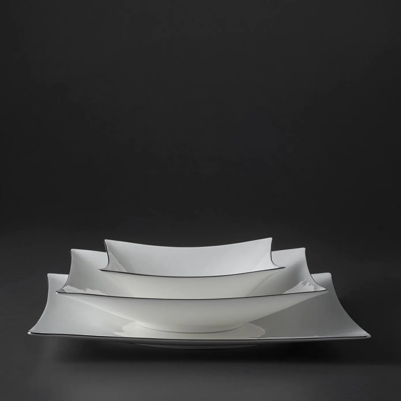 Jumbo Bone China Wind Platin 64-Piece Dinner Set for 12 People, Platin - Image 2