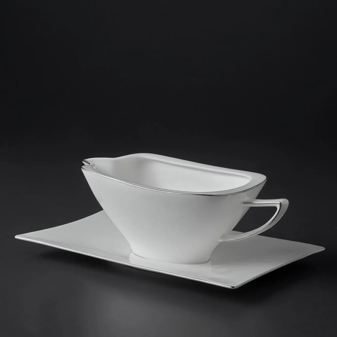 Jumbo Bone China Wind Platin 64-Piece Dinner Set for 12 People, Platin - Image 5
