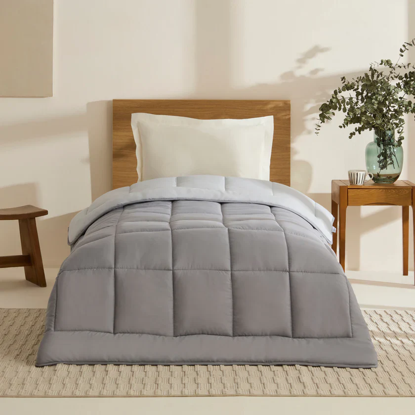 Karaca Home Double Face Duvet, 135x200cm, Anthratice-Grey