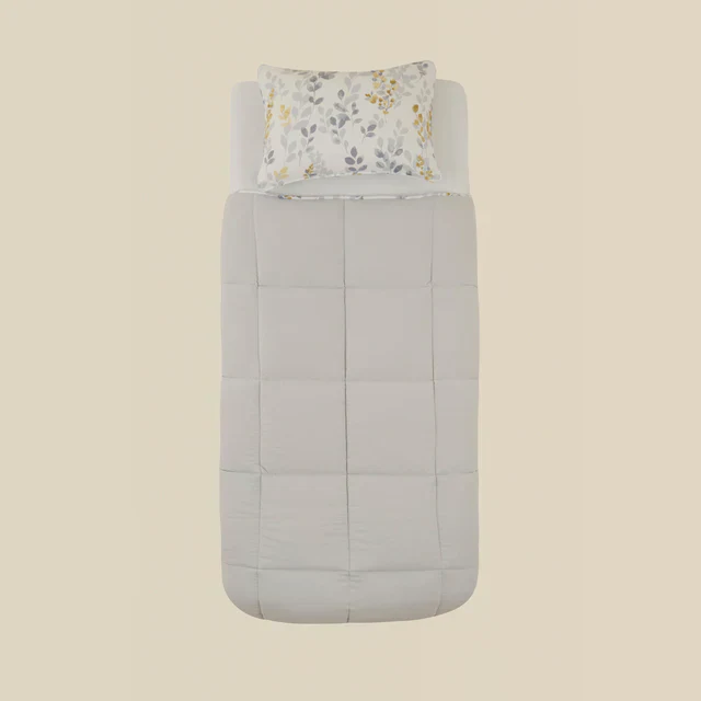 Karaca Leaf Comforter Set, Single, 155x220+50x70cm, Grey - Image 5