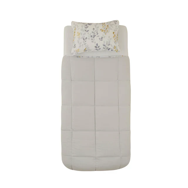 Karaca Leaf Comforter Set, Single, 155x220+50x70cm, Grey - Image 6