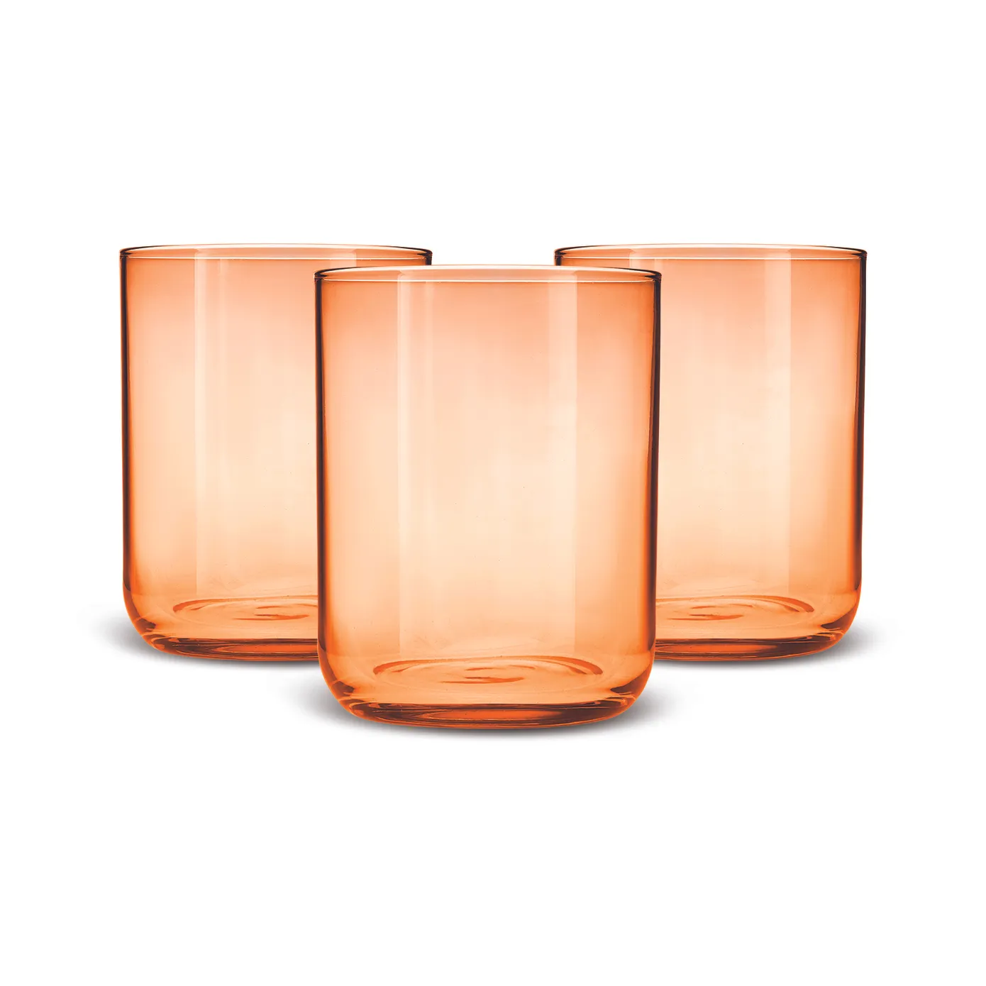 Karaca 3 Piece Glass Tumbler Set, 350ml, Salmon - Image 2