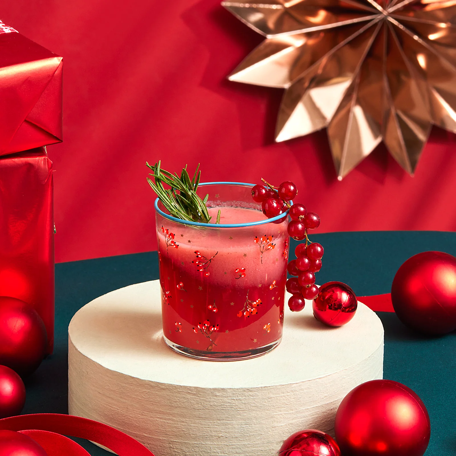 Karaca Home New Year Christmas 3-Piece Butcher's Broom Glass Tumbler Set, 380ml, Multi - Image 4