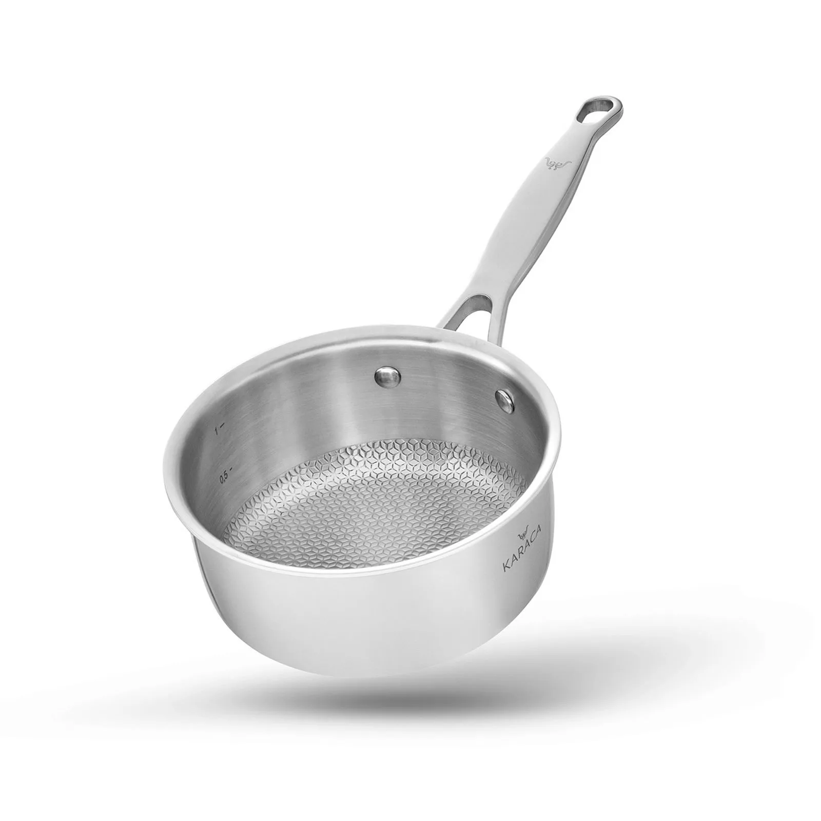 Karaca 3Ply PowerSteel 316+ Stainless Steel Induction Saucepan, 10cm, Silver - Image 3