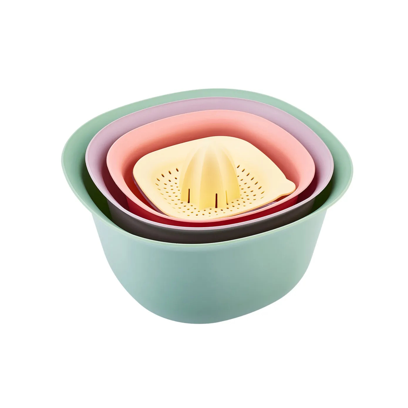 Karaca 4 Piece Multi Purpose Mixing Bowls, Colander and Citrus Squeezer Set, Multi - Image 9