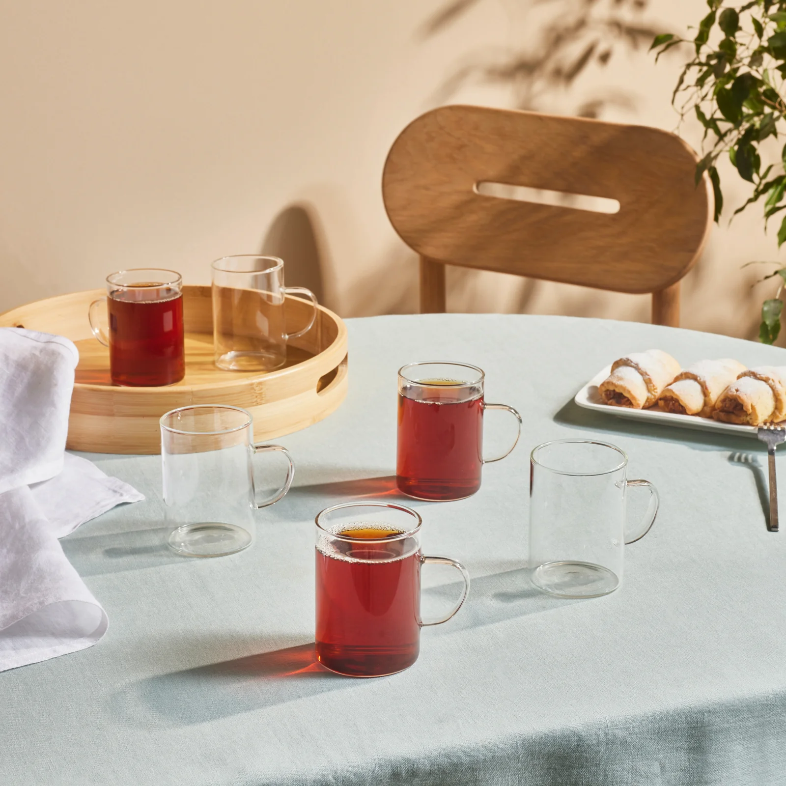 Karaca Guido 6-Piece Tea Cup Set for 6 People, 200ml, Clear - Image 2