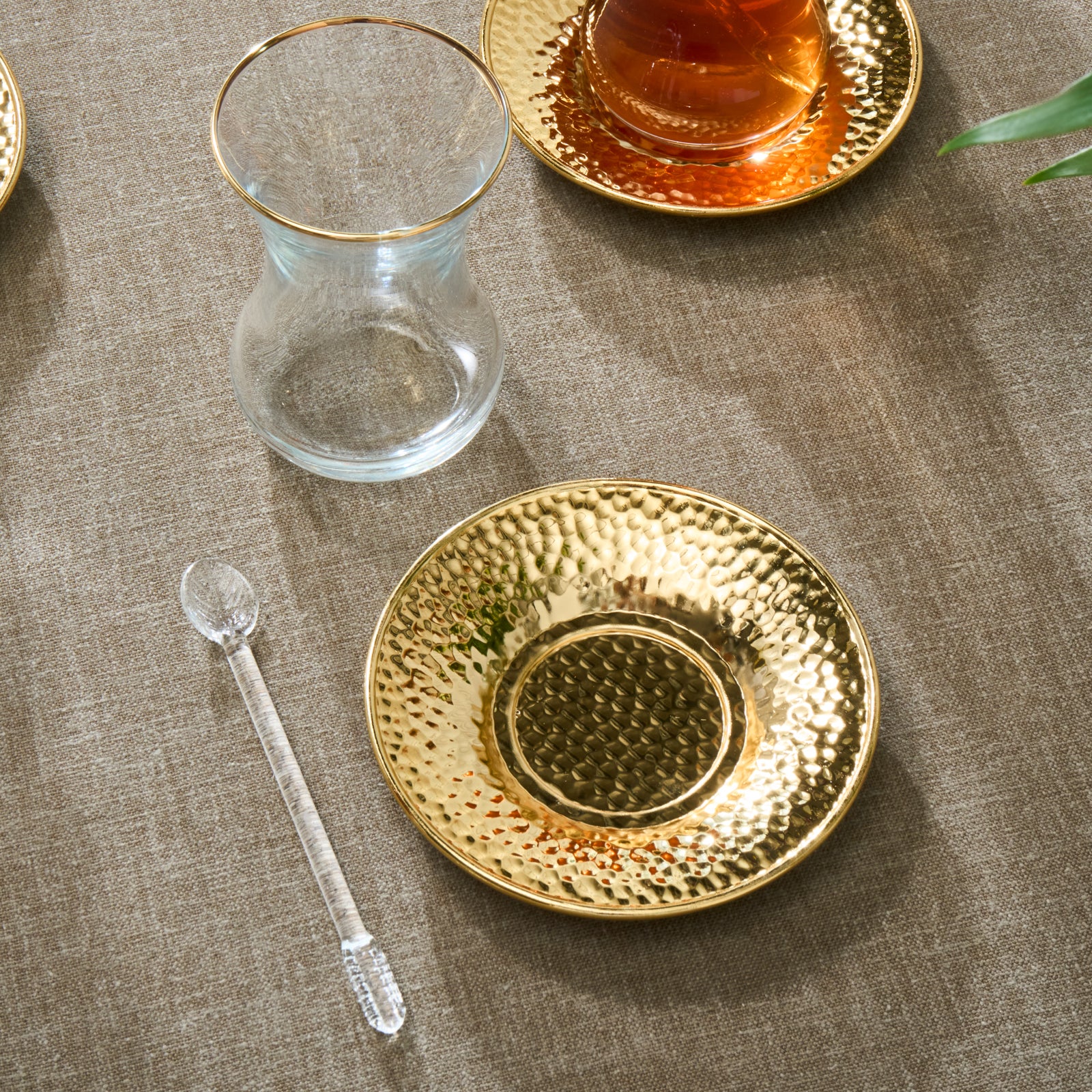 Karaca Ada 18-Piece Turkish Tea Set for 6 People, 130ml, Gold - Image 5