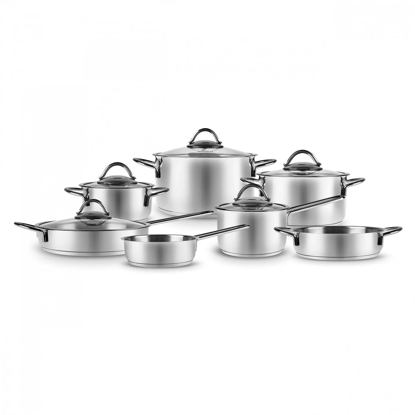 Karaca Ada V2 12-Piece Stainless Steel Induction Cookware Set, Silver - Image 12