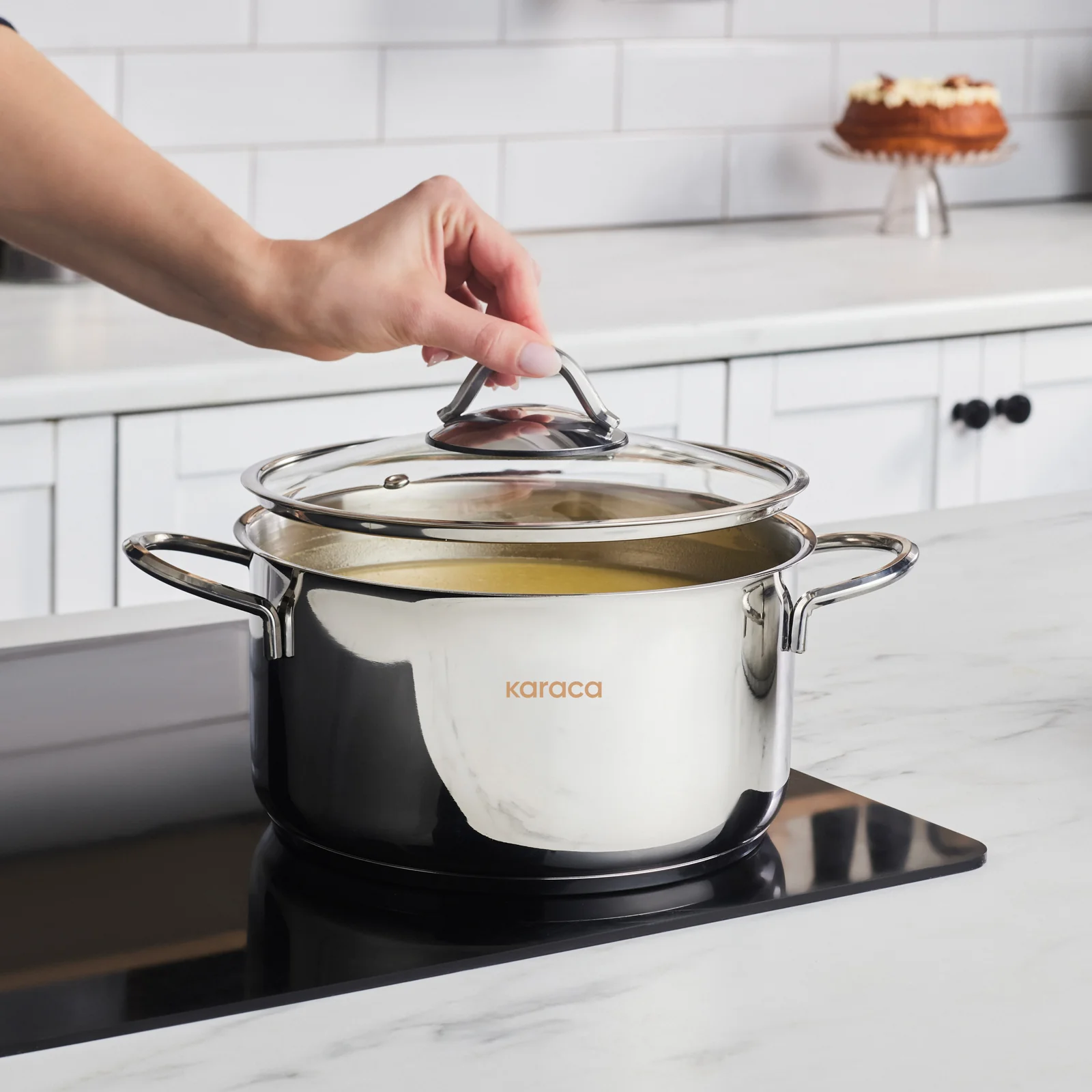 Karaca Ada V2 12-Piece Stainless Steel Induction Cookware Set, Silver - Image 7