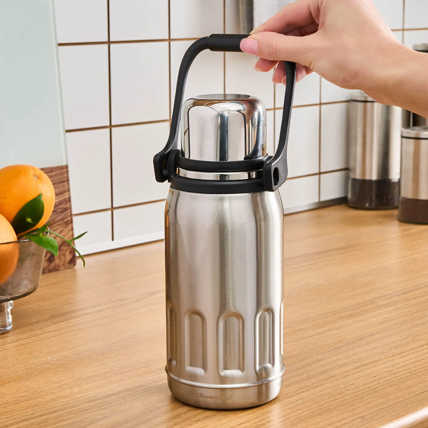 Karaca Adent Leak-Proof Stainless Steel Thermal Flask, 800ml, Inox - Image 2