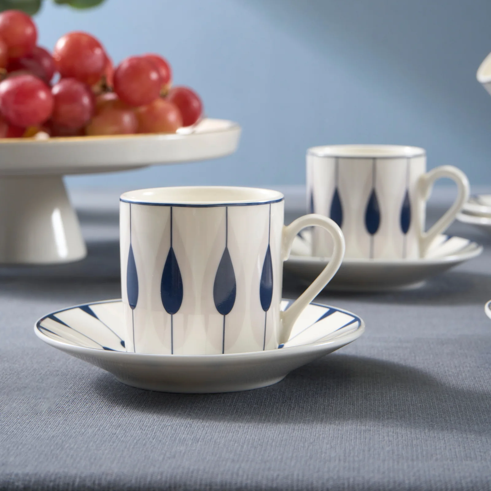 Karaca Ahenk 12-Piece Bone China Espresso Turkish Coffee Cup for 6 People, 80ml, Multi - Image 2
