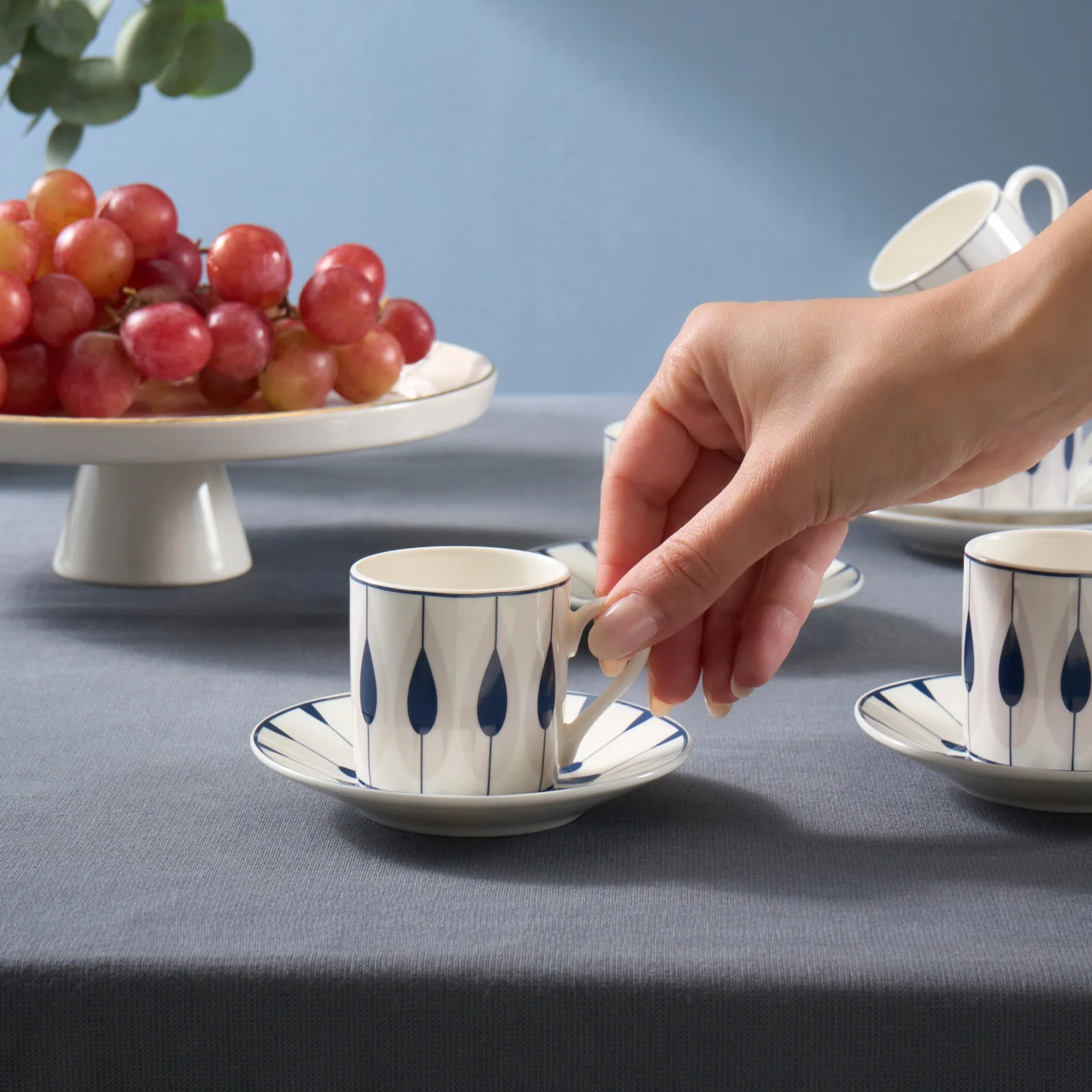 Karaca Ahenk 12-Piece Bone China Espresso Turkish Coffee Cup for 6 People, 80ml, Multi - Image 3