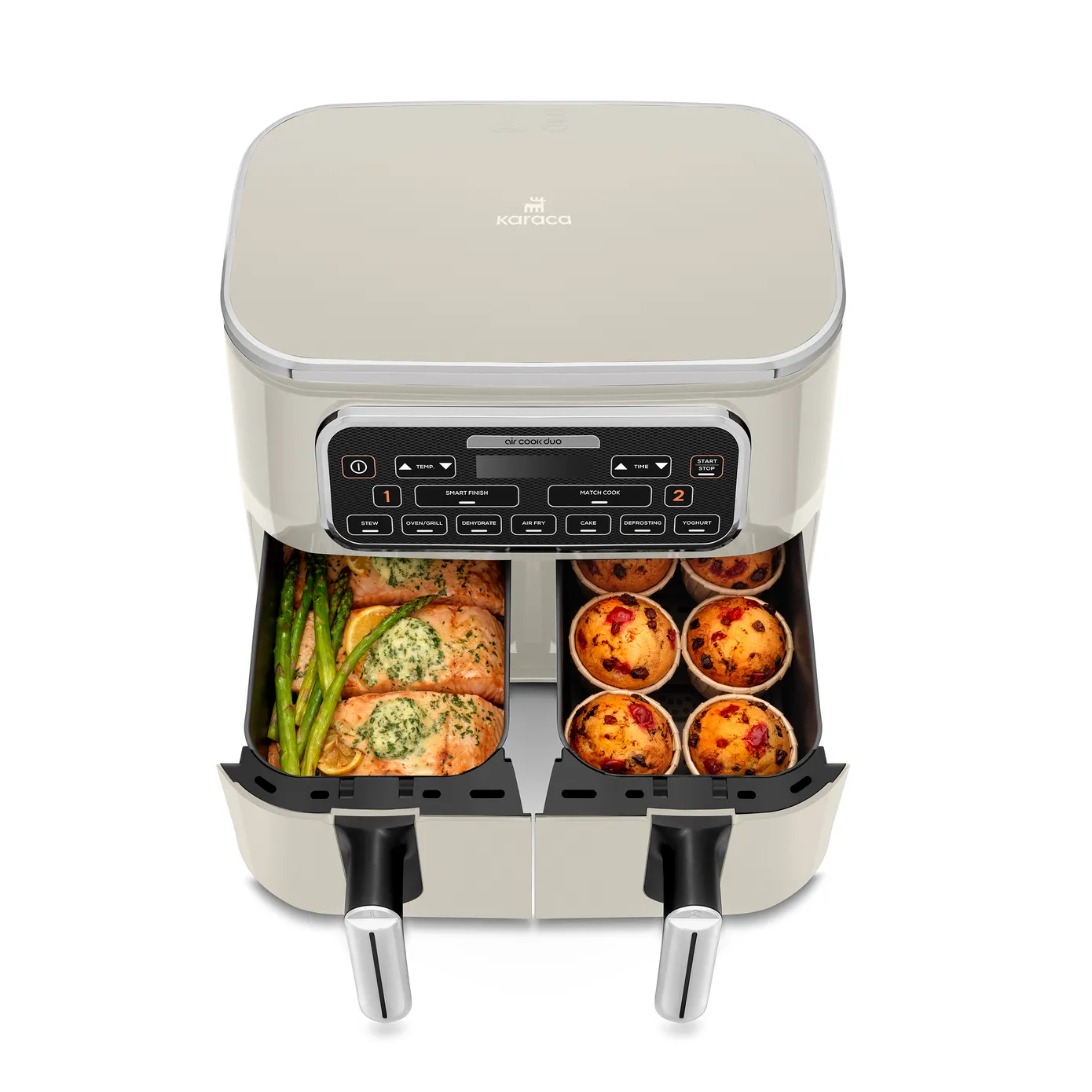 Karaca Air Cook Duo 2-in-1 Air Fryer with Stew Function, 8L, 2500W, Starlight - Image 7