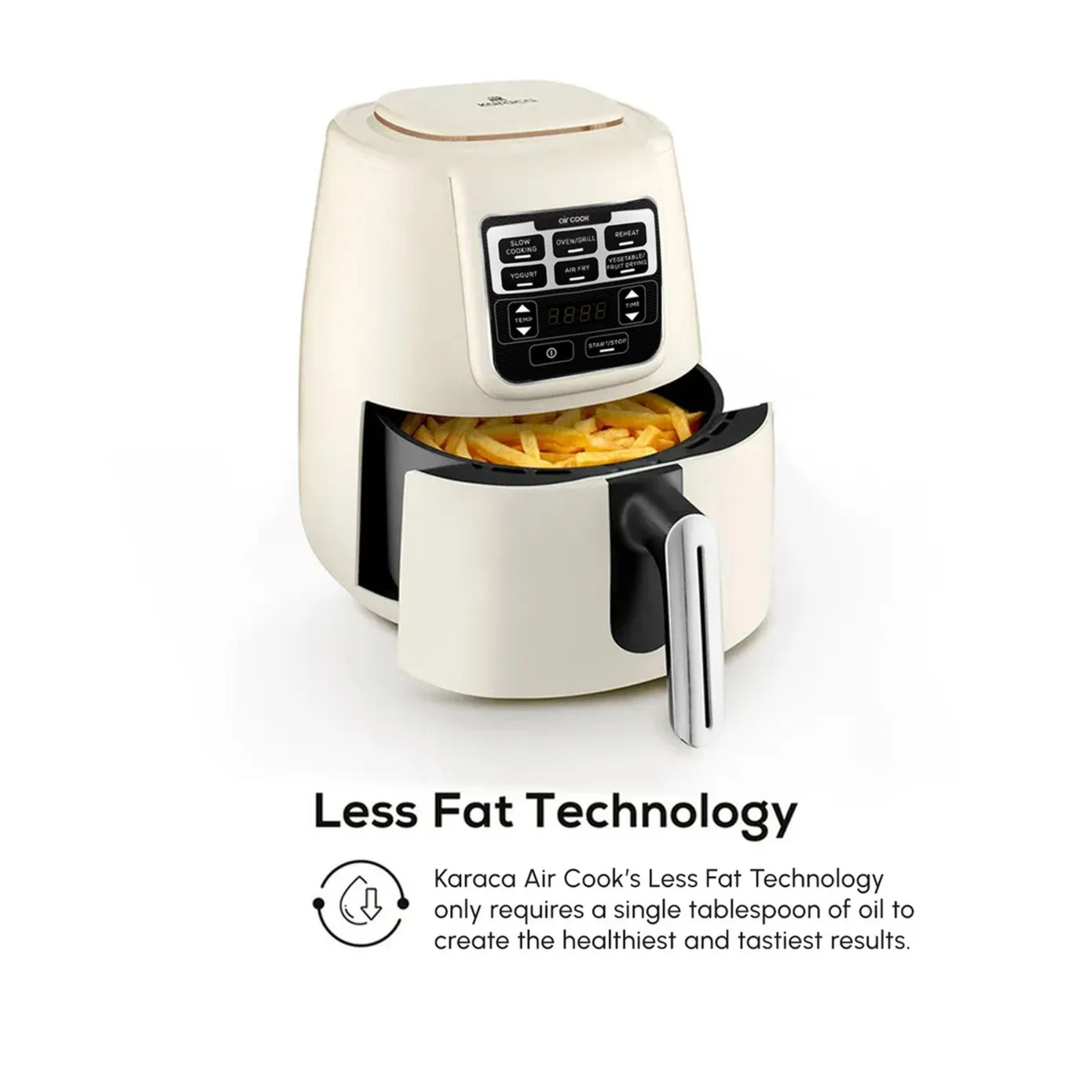 Karaca Air Cook XL 2 in 1 Air Fryer with Stew Function, 4L, 1550W, Starlight - Image 5