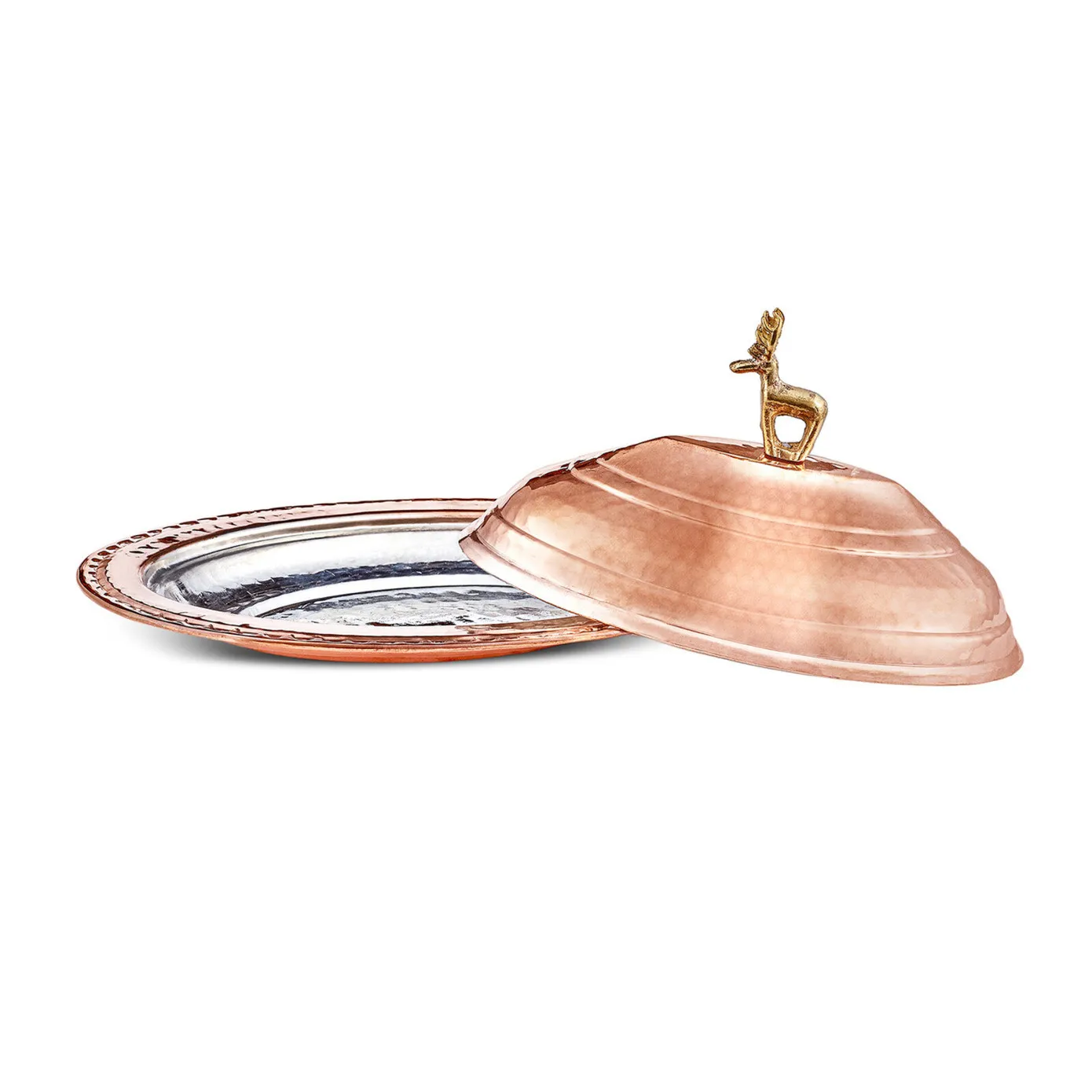 Karaca Alacahöyük Copper Serving Platter with Dome, 25cm, Copper - Image 2