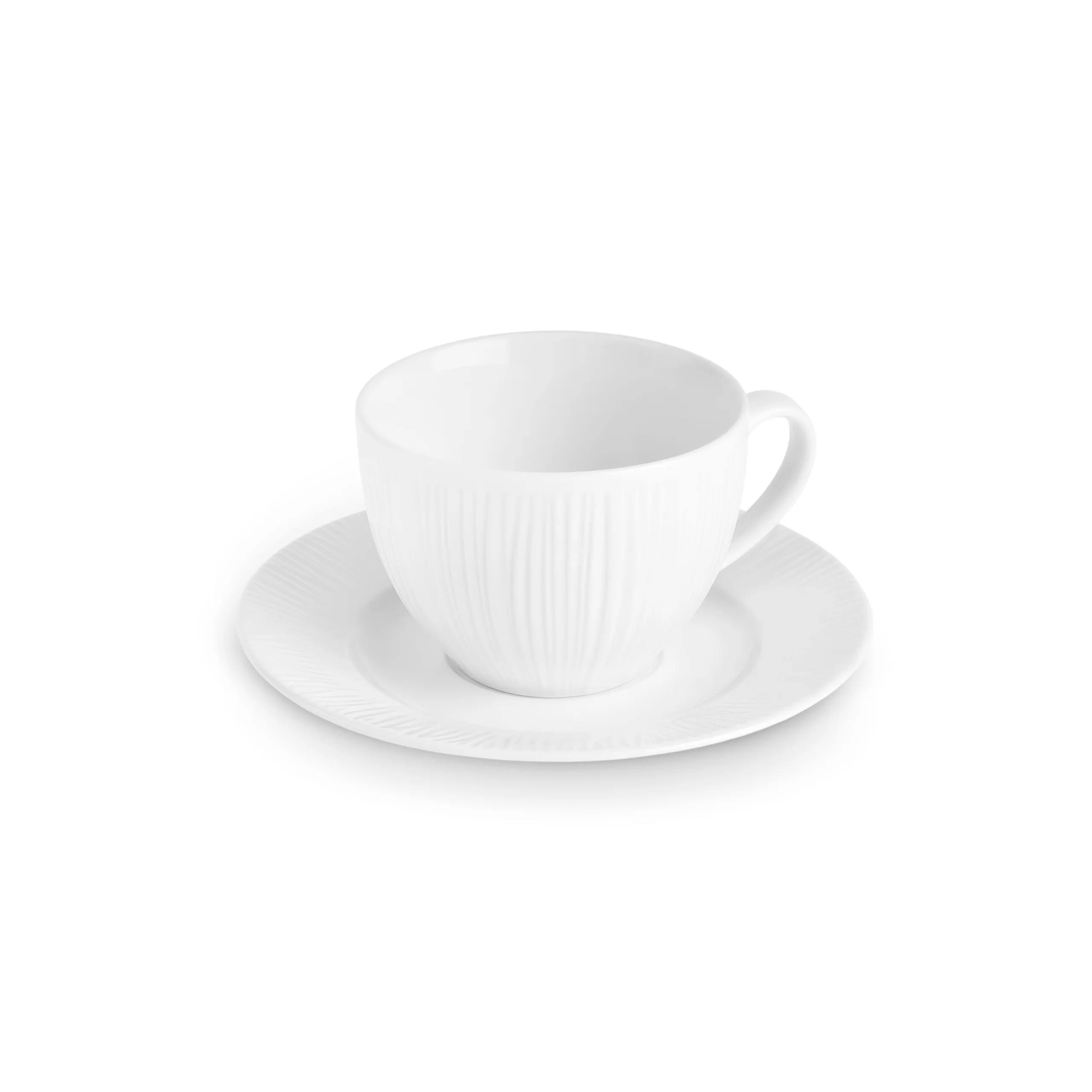 Karaca Anna Embossed 12-Piece Bone China Tea Cup and Saucer Set for 6 People, 220ml, White - Image 7