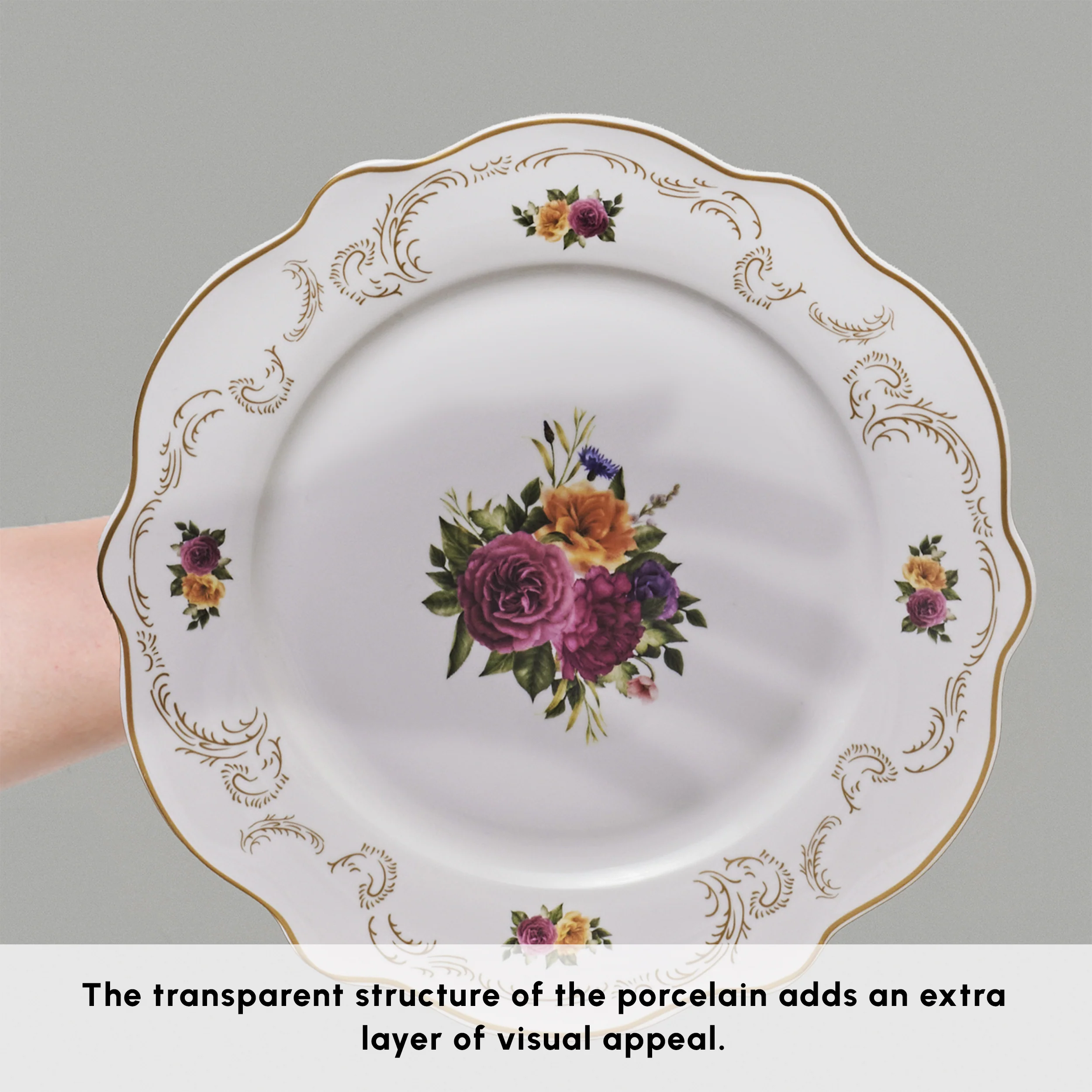 Karaca Forever Bone China Antique 24-Piece Dinner Set for 6 People, Multi - Image 4