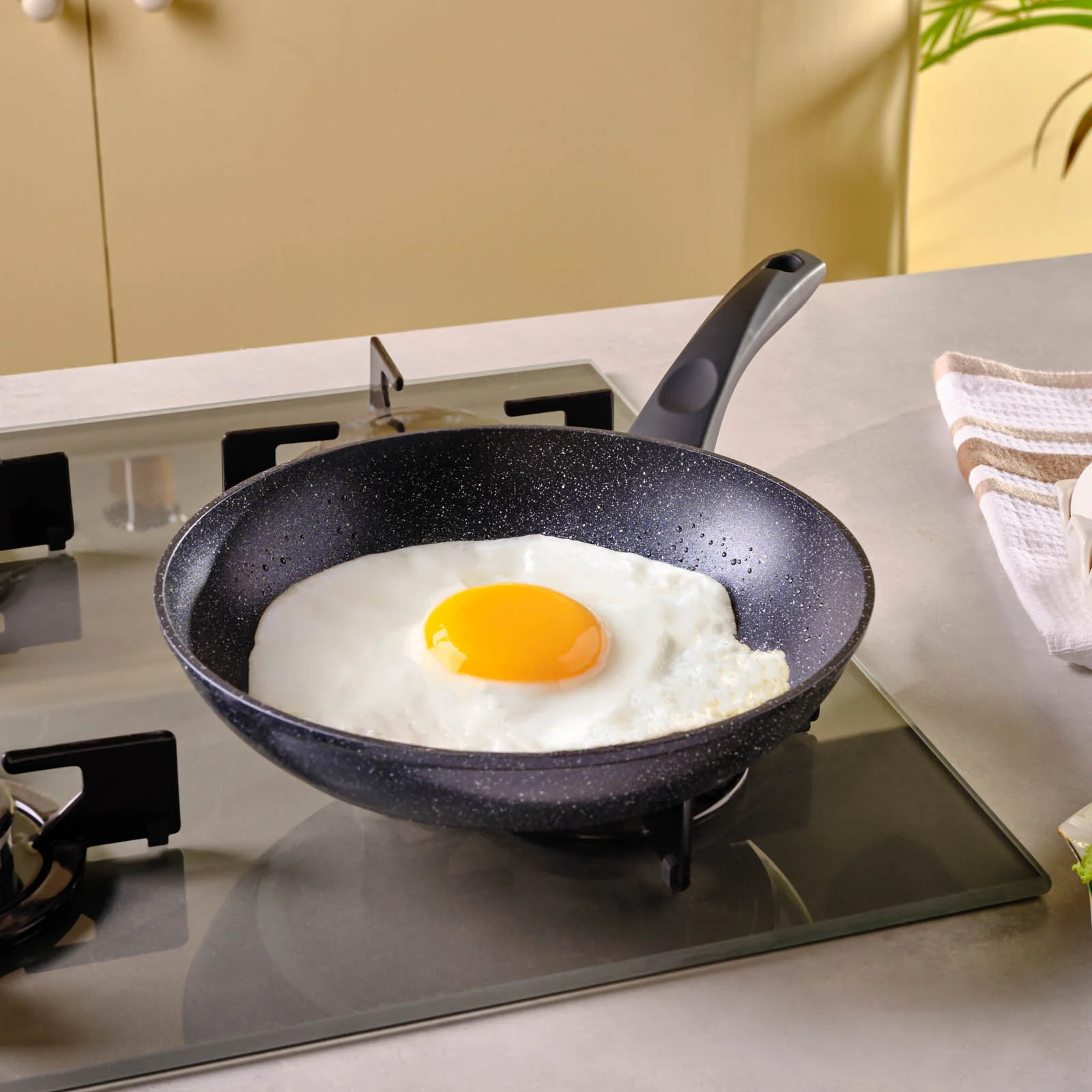 Karaca Aqua Granite Non-Stick Induction Frying Pan, 26cm, Blue - Image 2
