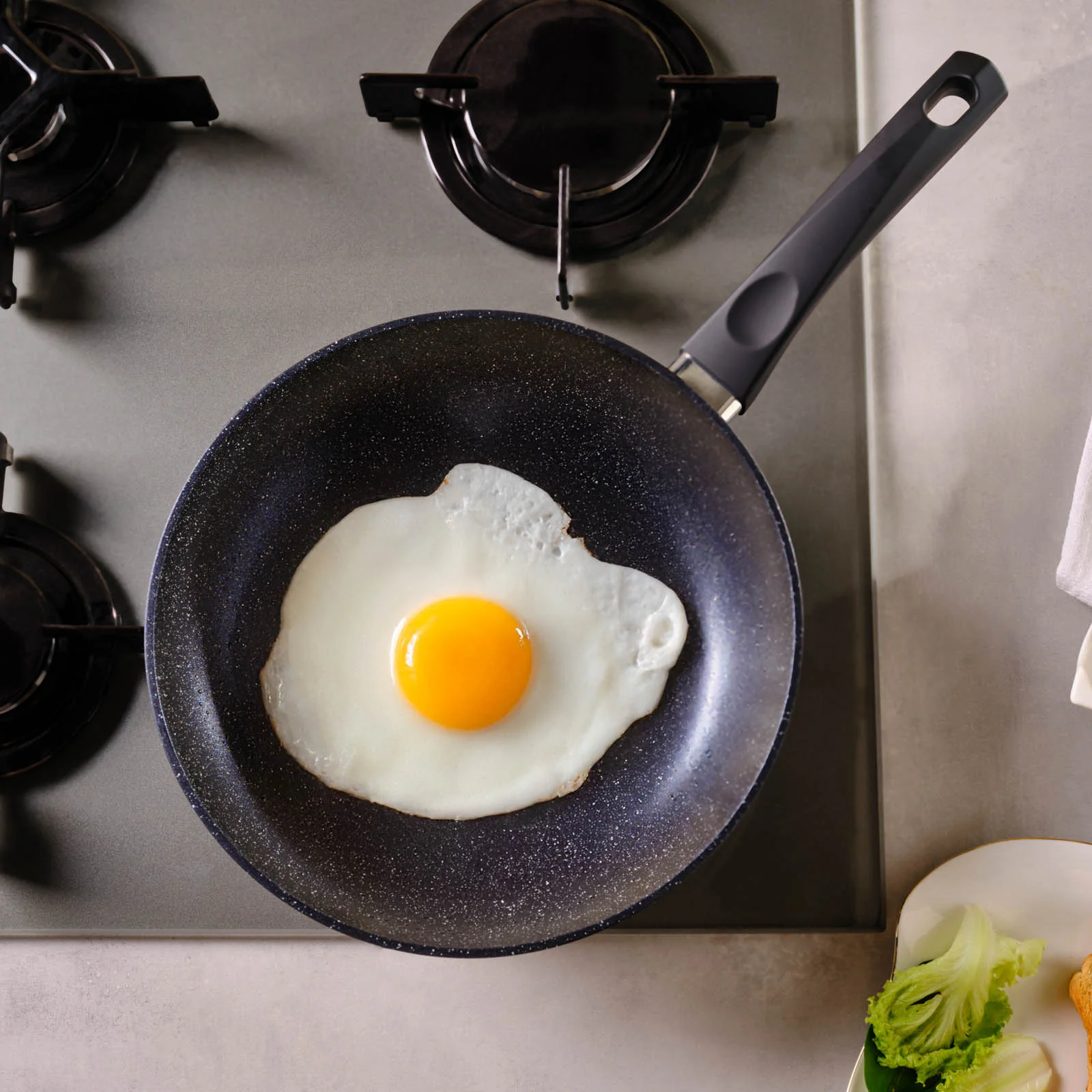 Karaca Aqua Granite Non-Stick Induction Frying Pan, 26cm, Blue - Image 5