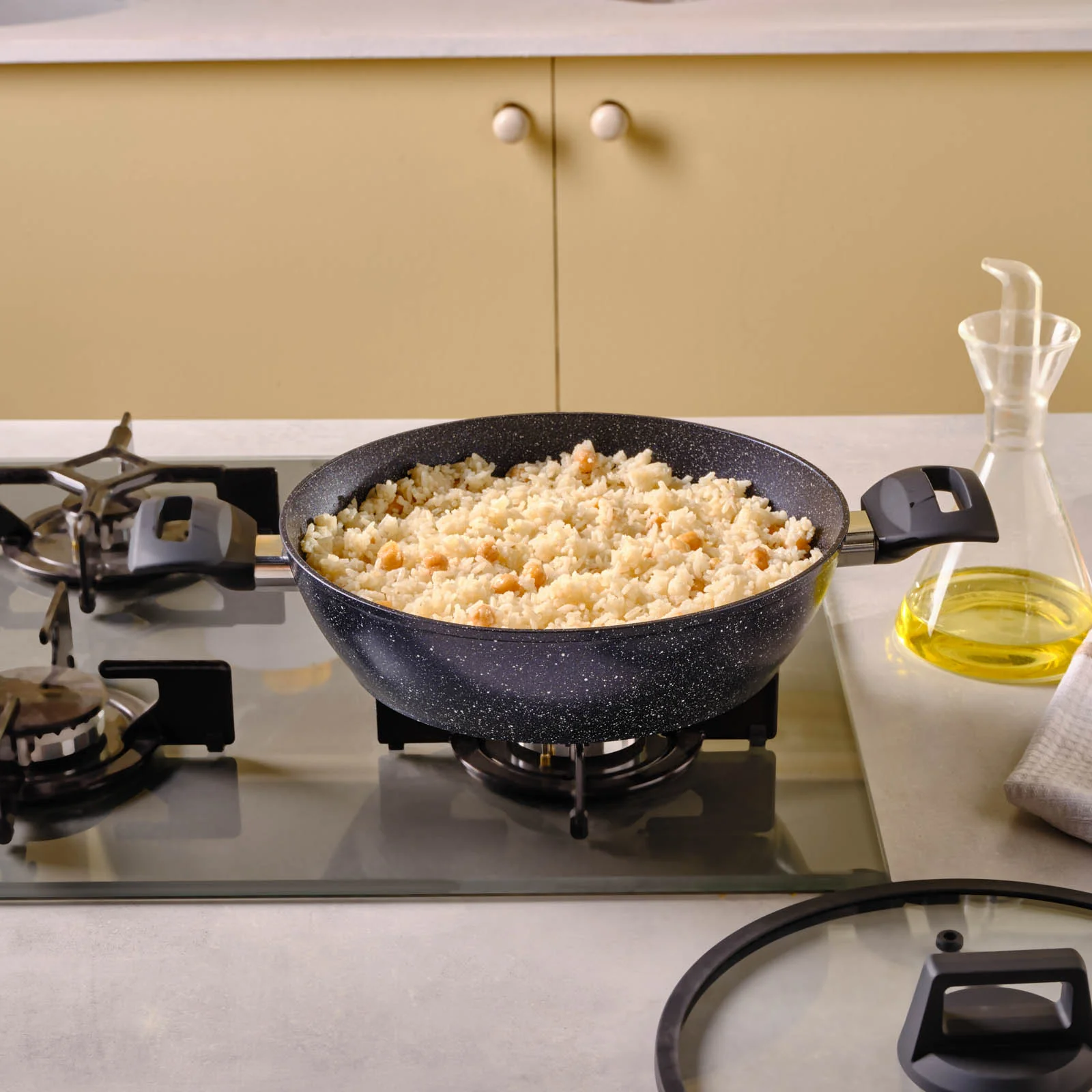 Karaca Aqua Granite Non-Stick Induction Shallow Casserole, 26m, Blue - Image 3