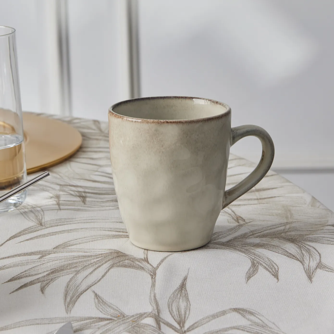 Karaca Aria Reactive Glaze Mug, 450ml, Beige - Image 4