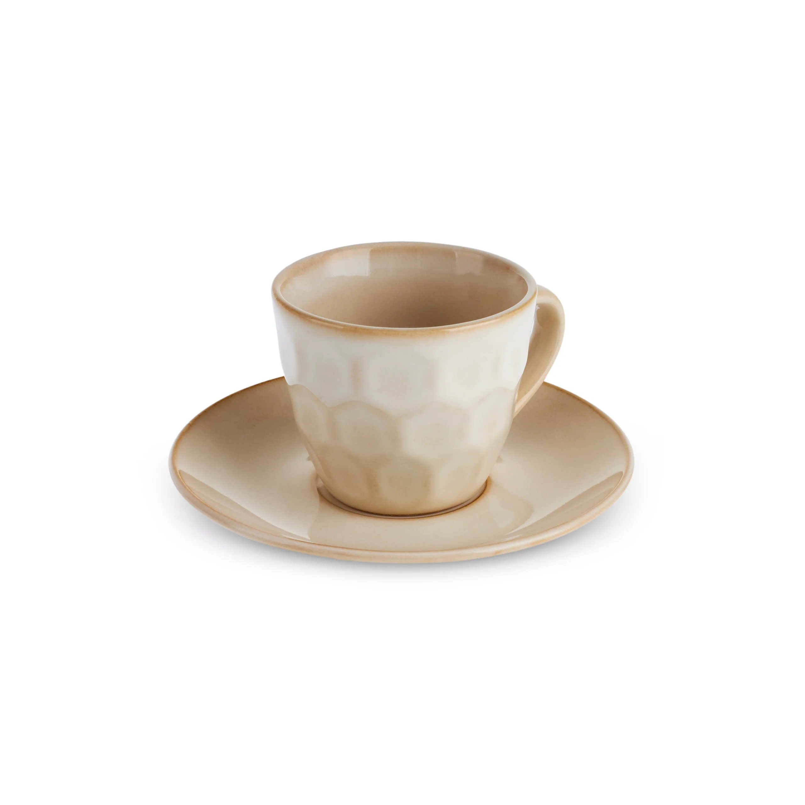 Karaca Aria Reactive Glaze 2-Piece Espresso Turkish Coffee Cup, 90ml, Beige - Image 2