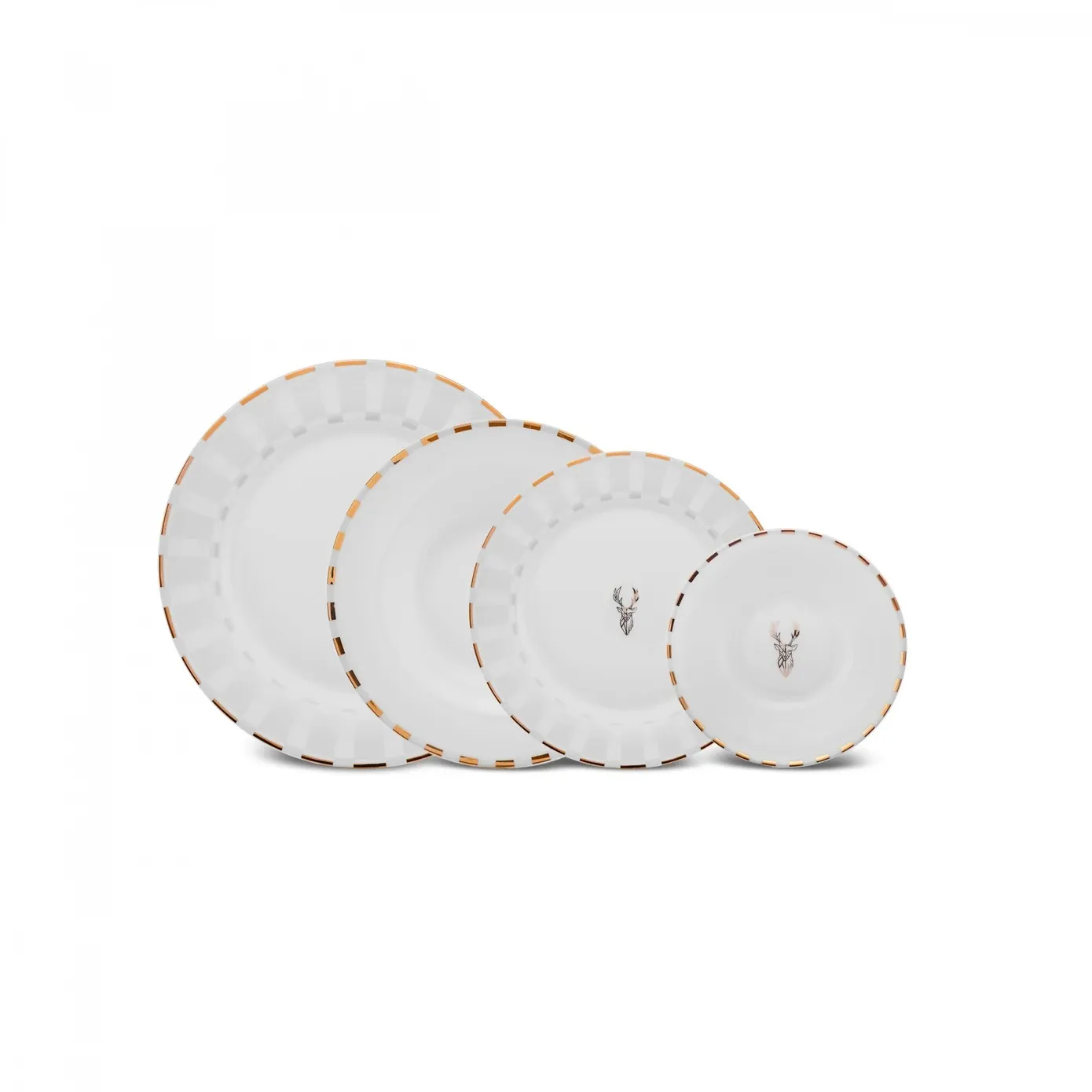 Karaca Aries Metalic 24-Piece Bone China Dinner Set for 6 People, White - Image 12