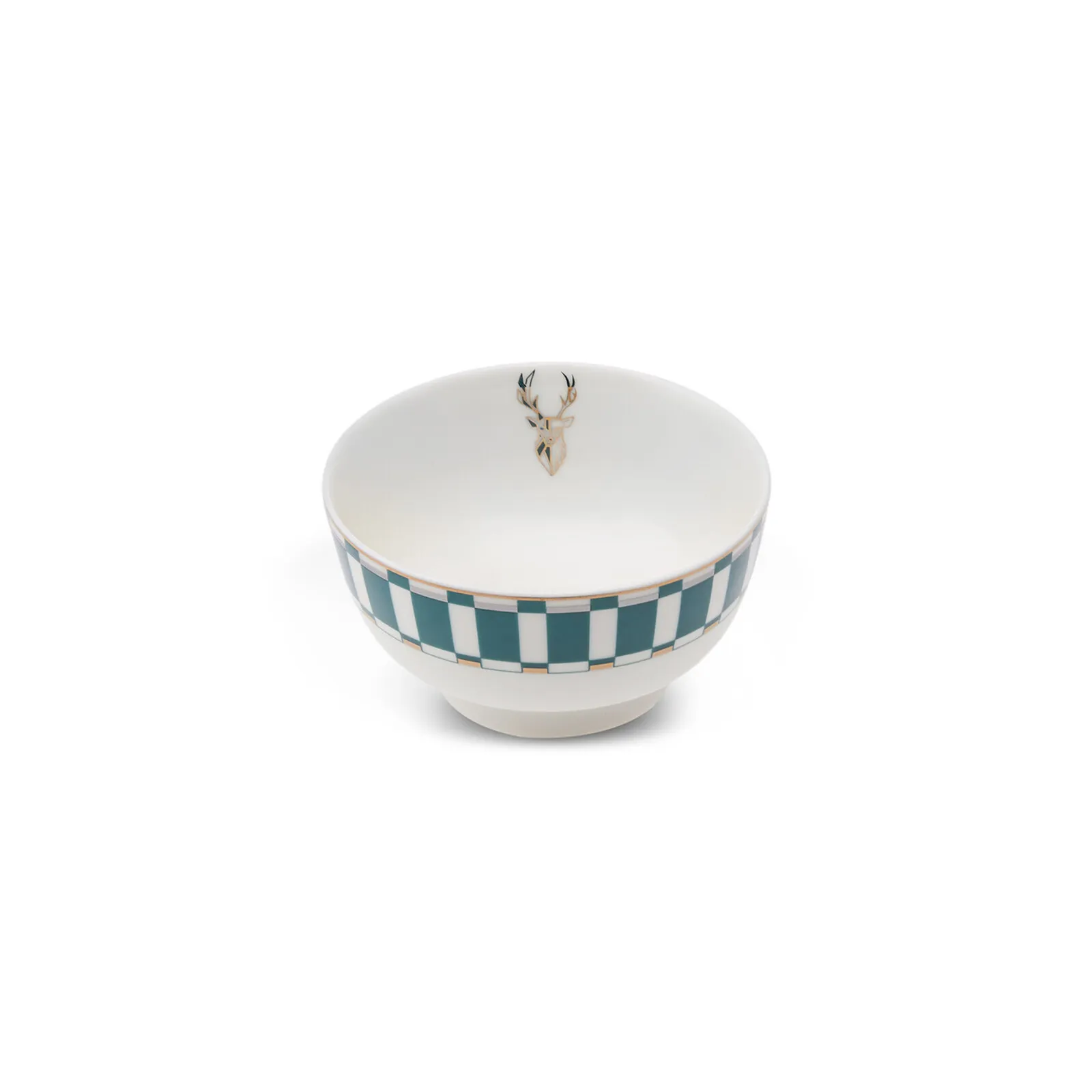 Karaca Aries Porcelain Snack Bowl, 12cm, Green Multi - Image 2